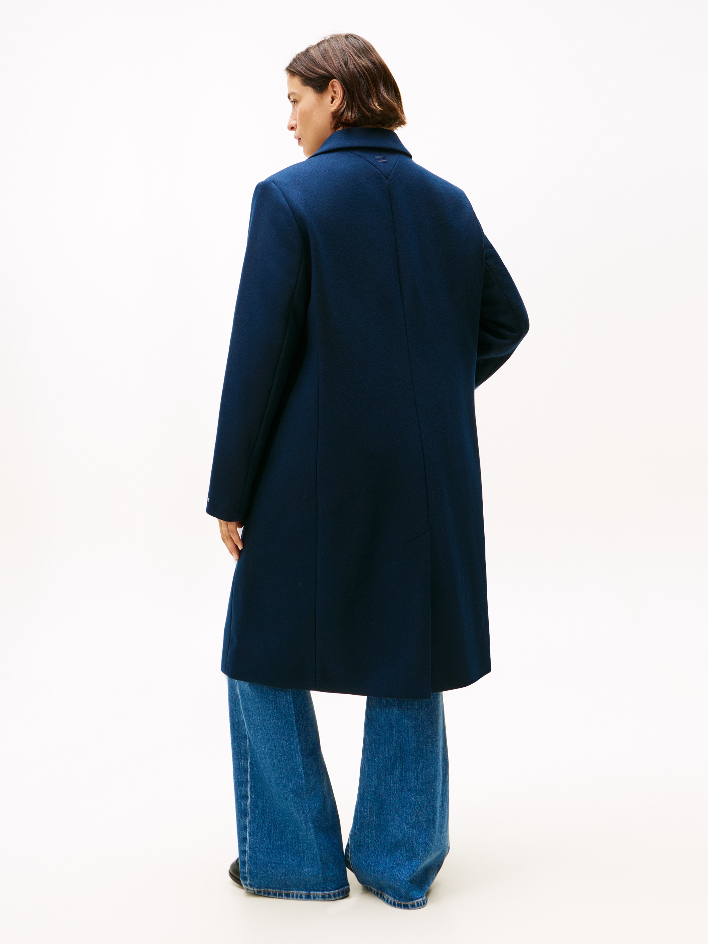 Tommy Hilfiger Curve Langmantel »CRV CLASSIC SB WOOL REG COAT«, in großen Größen, mit Wolle und Kaschmiranteil