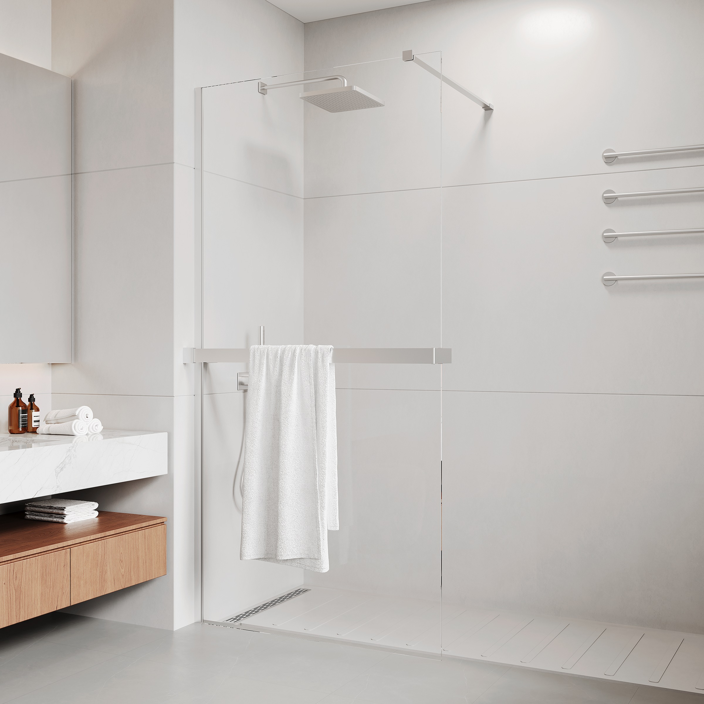 welltime Walk-in-Dusche »Walk-In Trento Deluxe« 1 Stk. tlg. 8mm ESG und Antikalkversiegelung