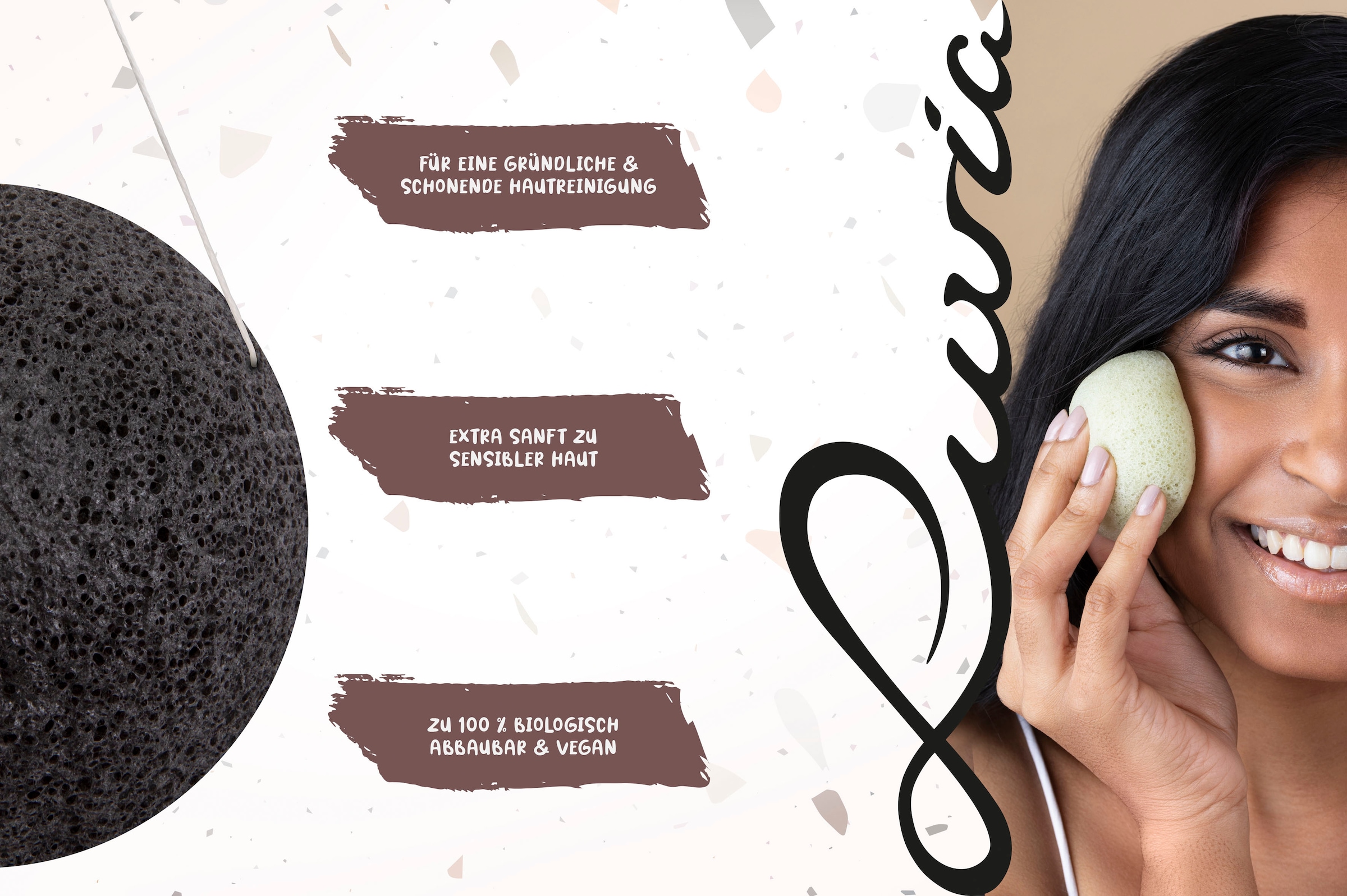 Luvia Cosmetics Gesichtsreinigungsschwamm »Konjac Schwamm Set Red Clay«, (3 tlg.)