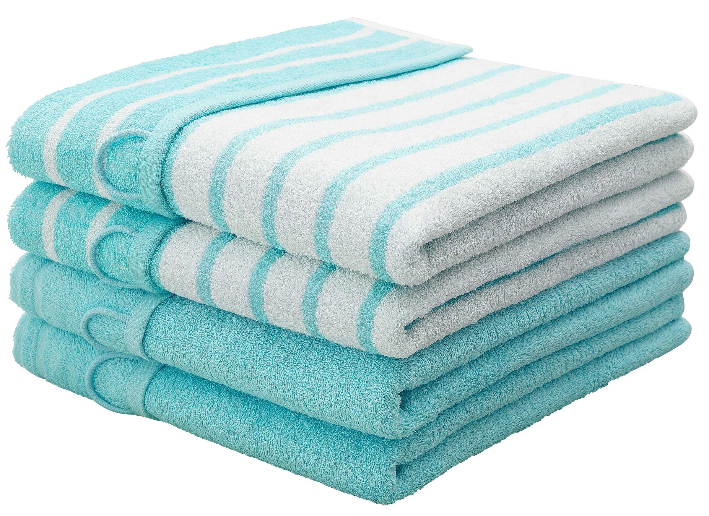 my home Badetücher »Finn«, (4 St.), Set und Serie, Handtuchset mit Uni  Farben und Streifen, 100% Baumwolle bei