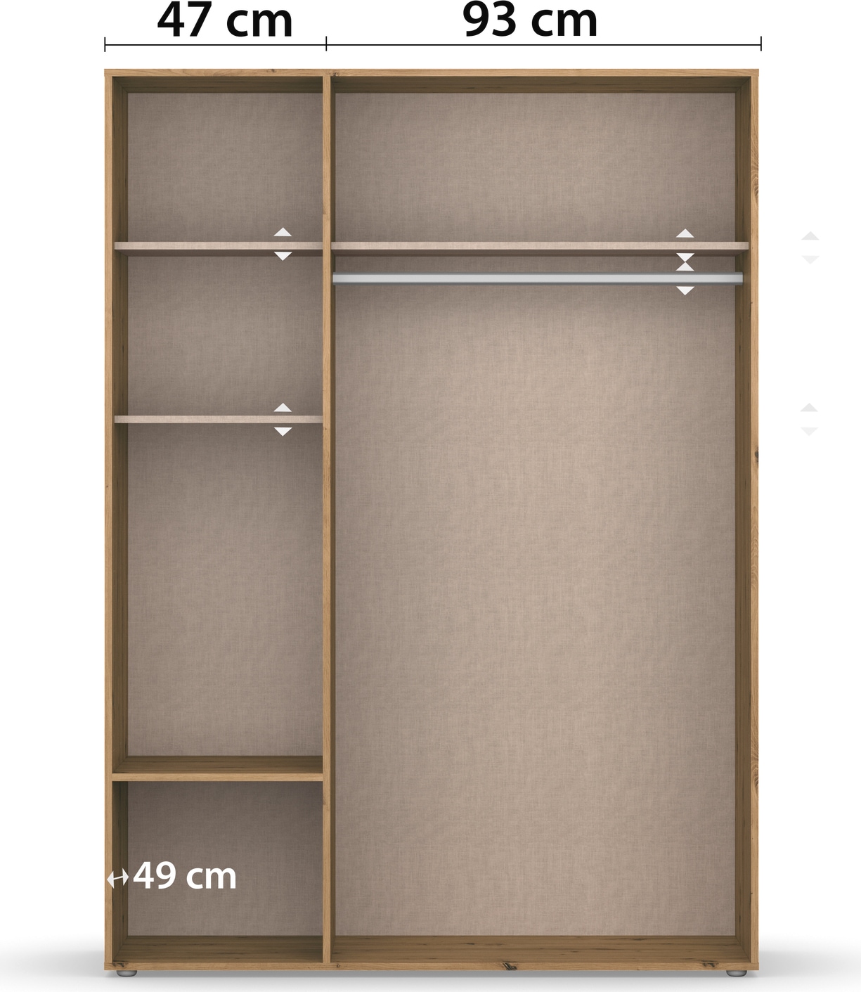 rauch Drehtürenschrank »Kleiderschrank Schrank Garderobe Wäscheschrank NABILA viel Stauraum«, (in 3 verschiedenen Ausstattungen BASIC/CLASSIC/PREMIUM), mit 2 Schubladen und Push-to-Open Funktion TOPSELLER MADE IN GERMANY