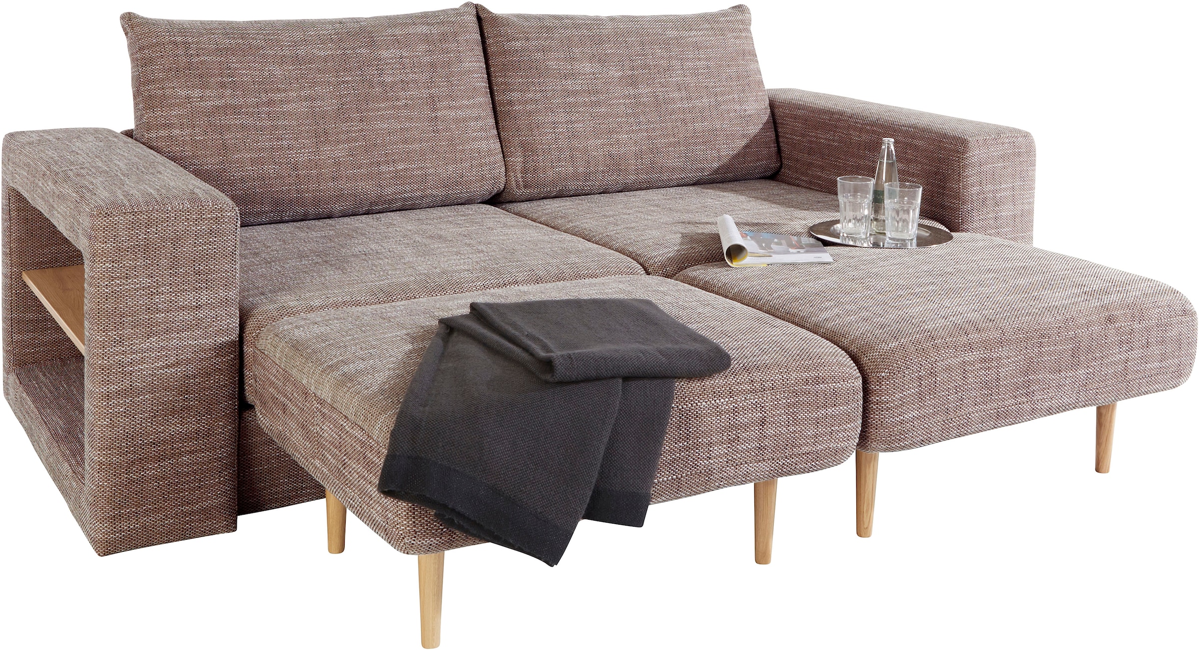 LOOKS by Wolfgang Joop 3,5-Sitzer »Looksvb«, Verwandlungssofa: aus Sofa wird Sofa mit 2 Hockern, mit Regalfunktion