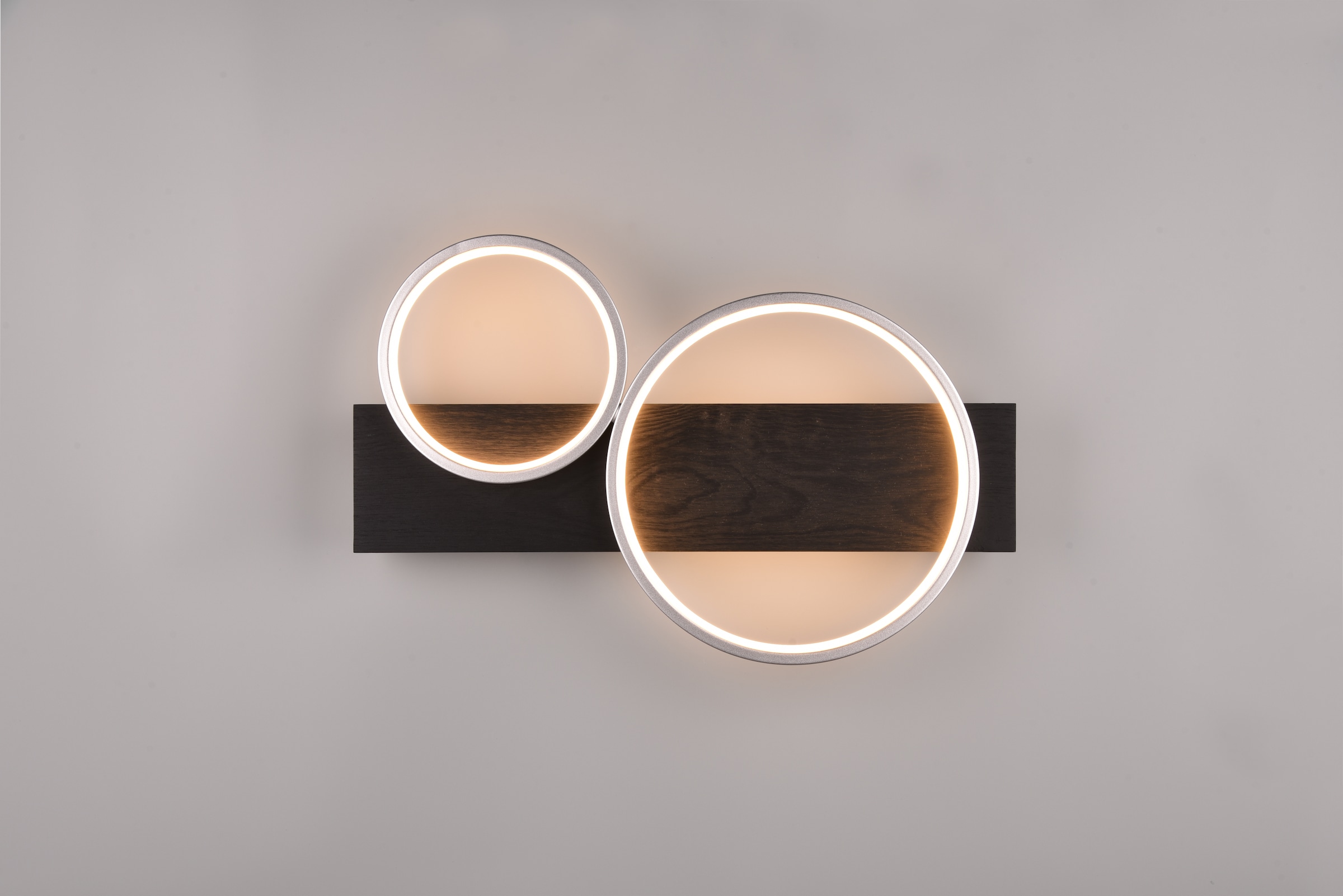 TRIO Leuchten LED Deckenleuchte »MEDERA, Deckenlampe LED Ringe mit Holz Deko 26W 3000 Lumen warmweiß«, 1 flammig, Leuchtmittel LED-Board | LED fest integriert, als Wandlampe oder Deckenlampe einsetzbar dimmbar über Wandschalter