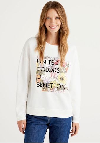 United Colors of Benetton Sweater, (1 tlg.), mit floralem Marken-Print auf der... kaufen