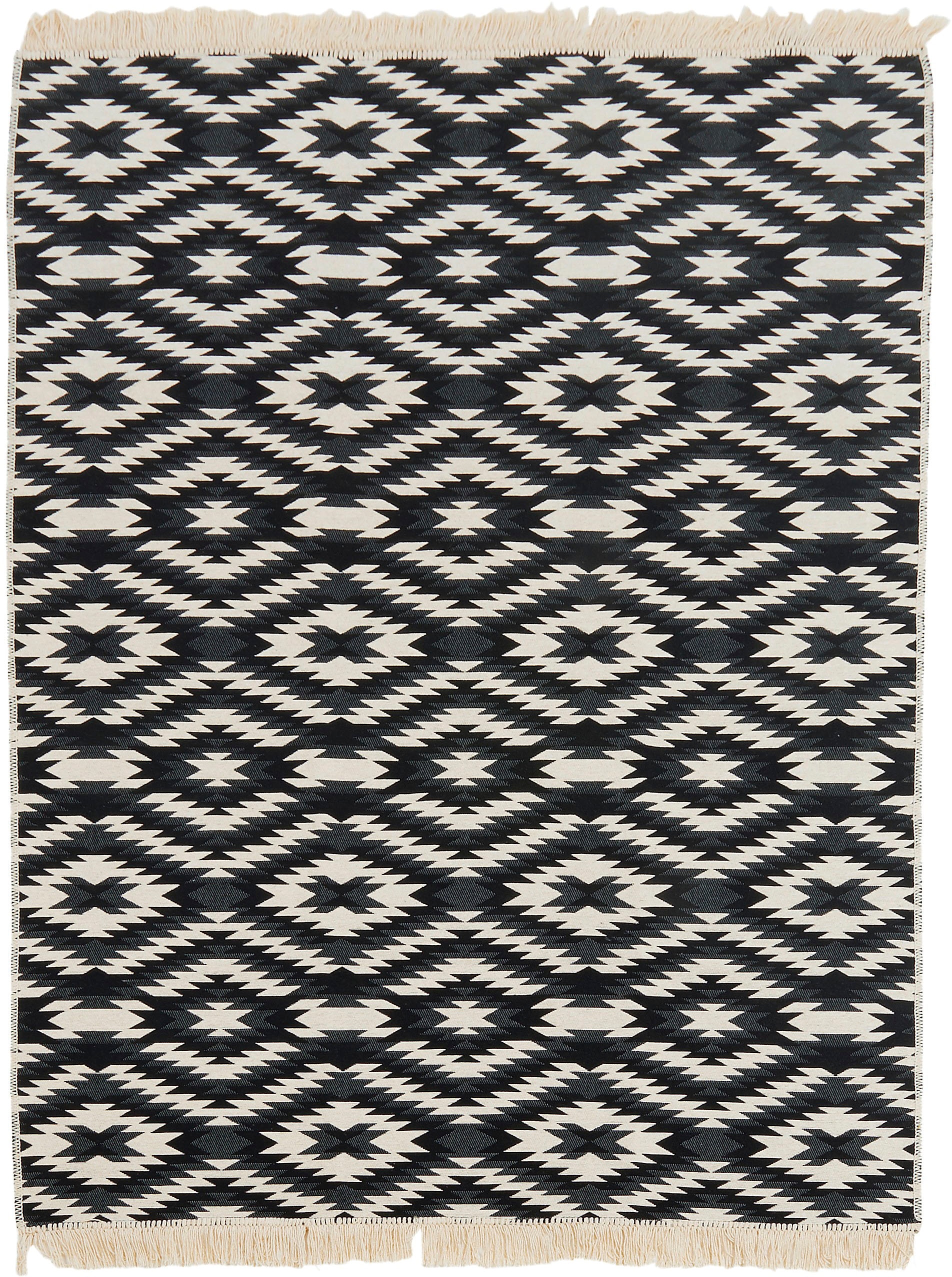 done.® Teppich »BARCELONA«, rechteckig, Flachgewebe, modernes Ethno Design,  mit Fransen, waschbar