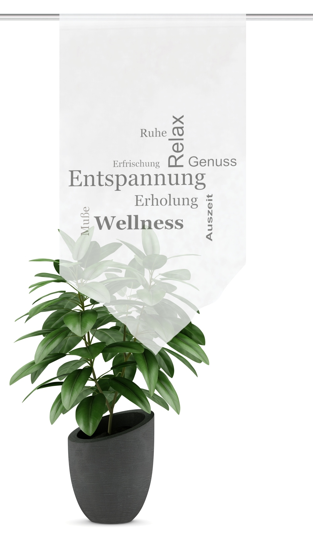 HOME WOHNIDEEN Scheibengardine »AUSZEIT« Stangendurchzug 1 Stk. tlg. DIGITALBEDRUCKT, VOILE, SCHAUBE