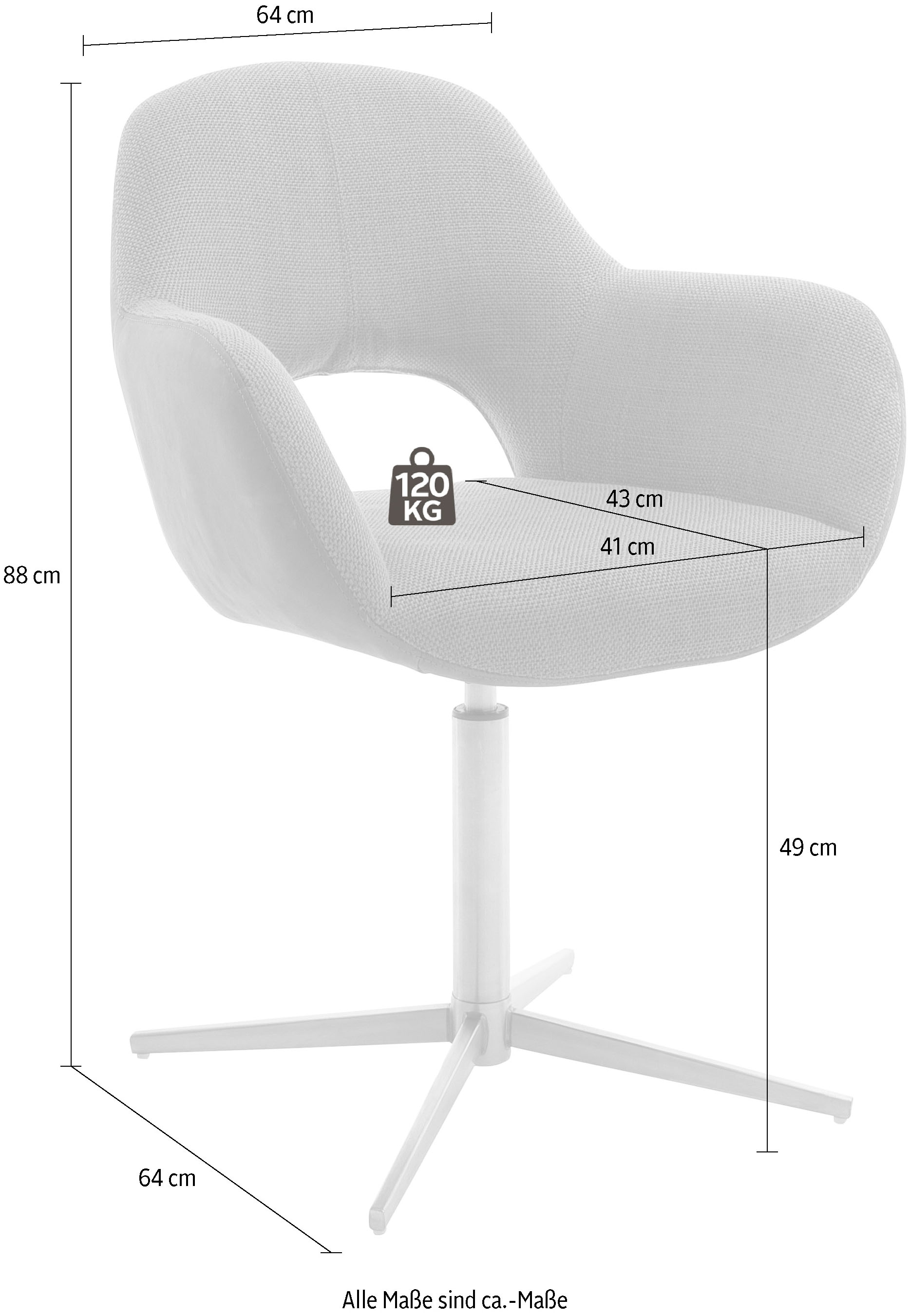 mit 2 kaufen Nivellierung Stuhl Set, bequem furniture »Melrose«, Esszimmerstuhl MCA 360°drehbar St.,