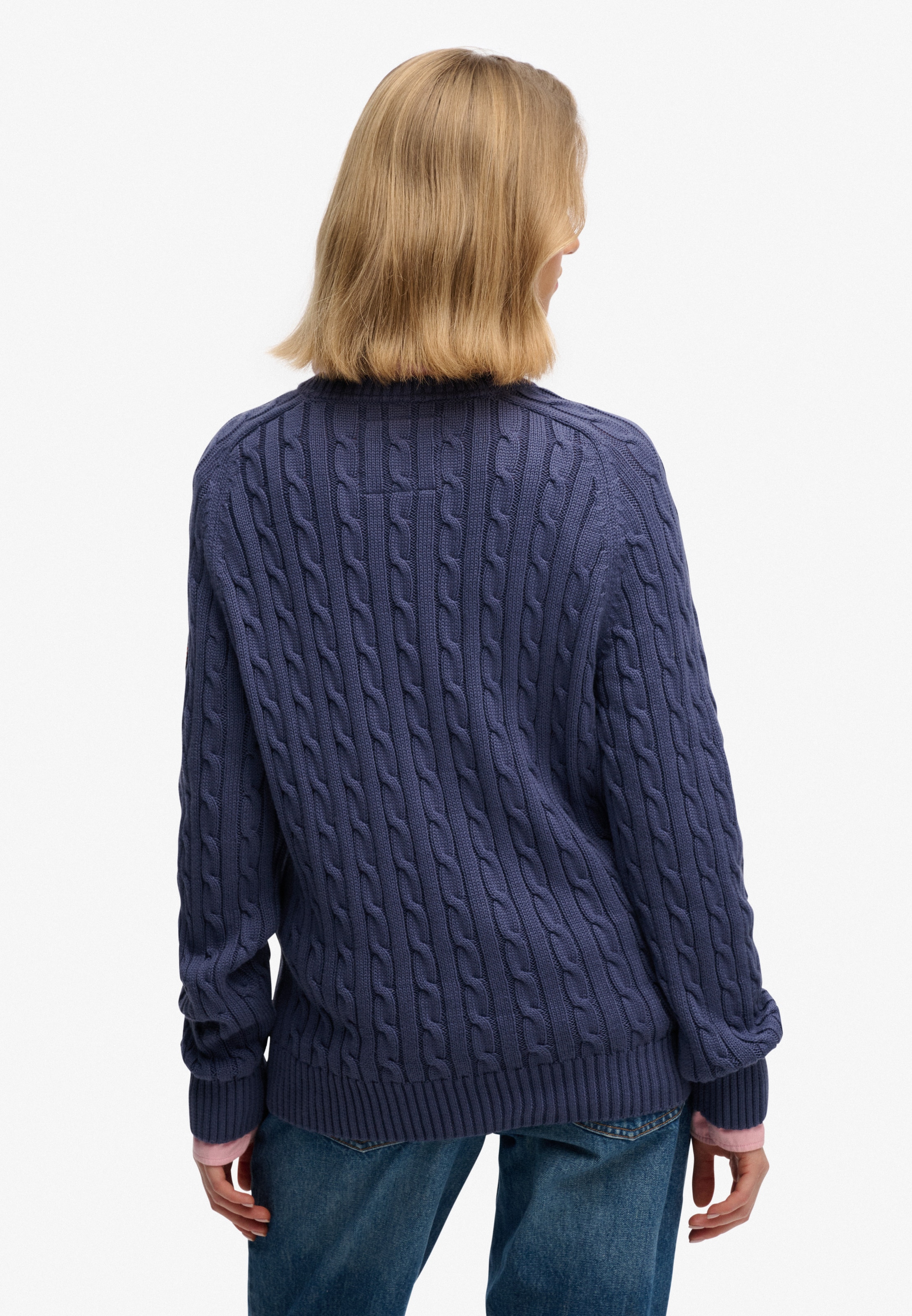 Superdry Strickpullover »SLOUCHY CABLE KNIT« Baumwolle, loose fit