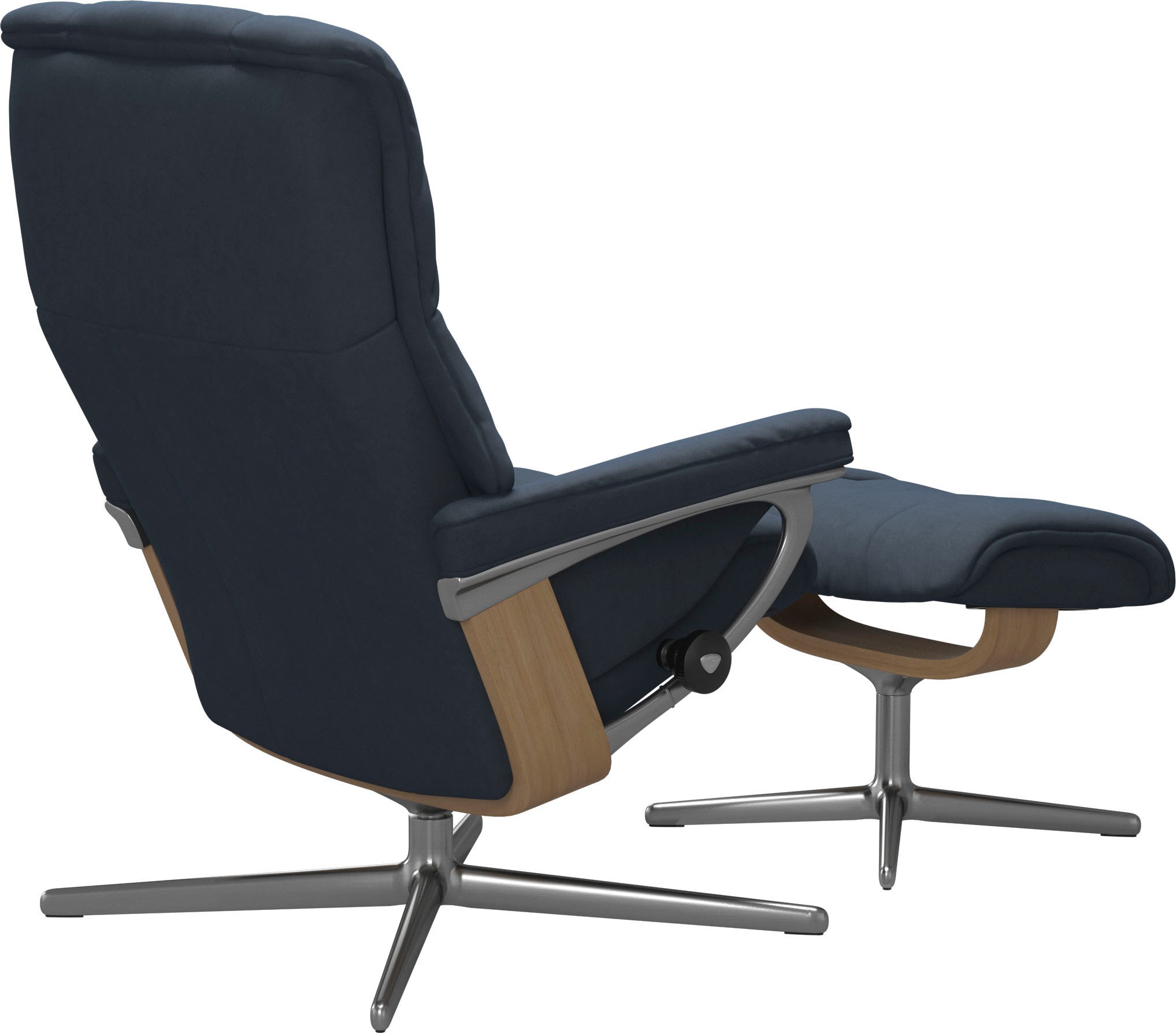 Stressless® Relaxsessel »Mayfair« Set, Relaxsessel mit Hocker,  mit Hocker, mit Cross Base, Größe S, M & L, Holzakzent Eiche