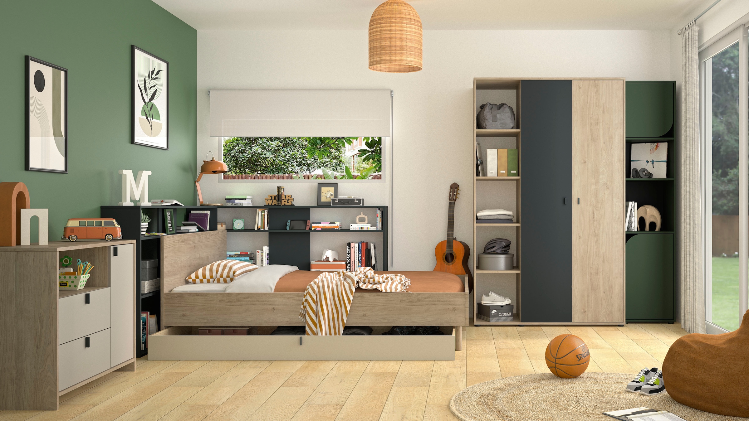 Gami Kleiderschrank »2-türiges Bücherregal«, Ein sehr funktioneller Schrank mit Regal.