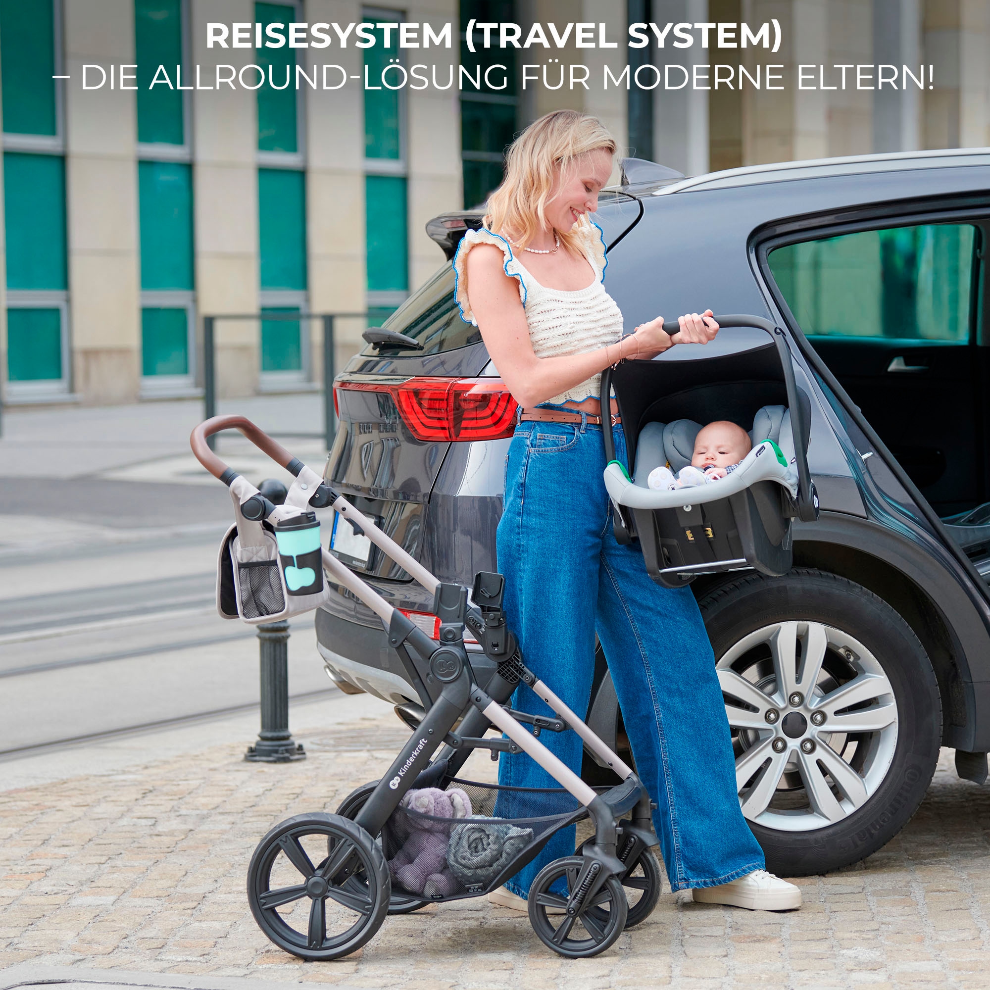 Kinderkraft Kombi-Kinderwagen »MOOV 2 3IN1« 27 kg mit EVA-Rädern