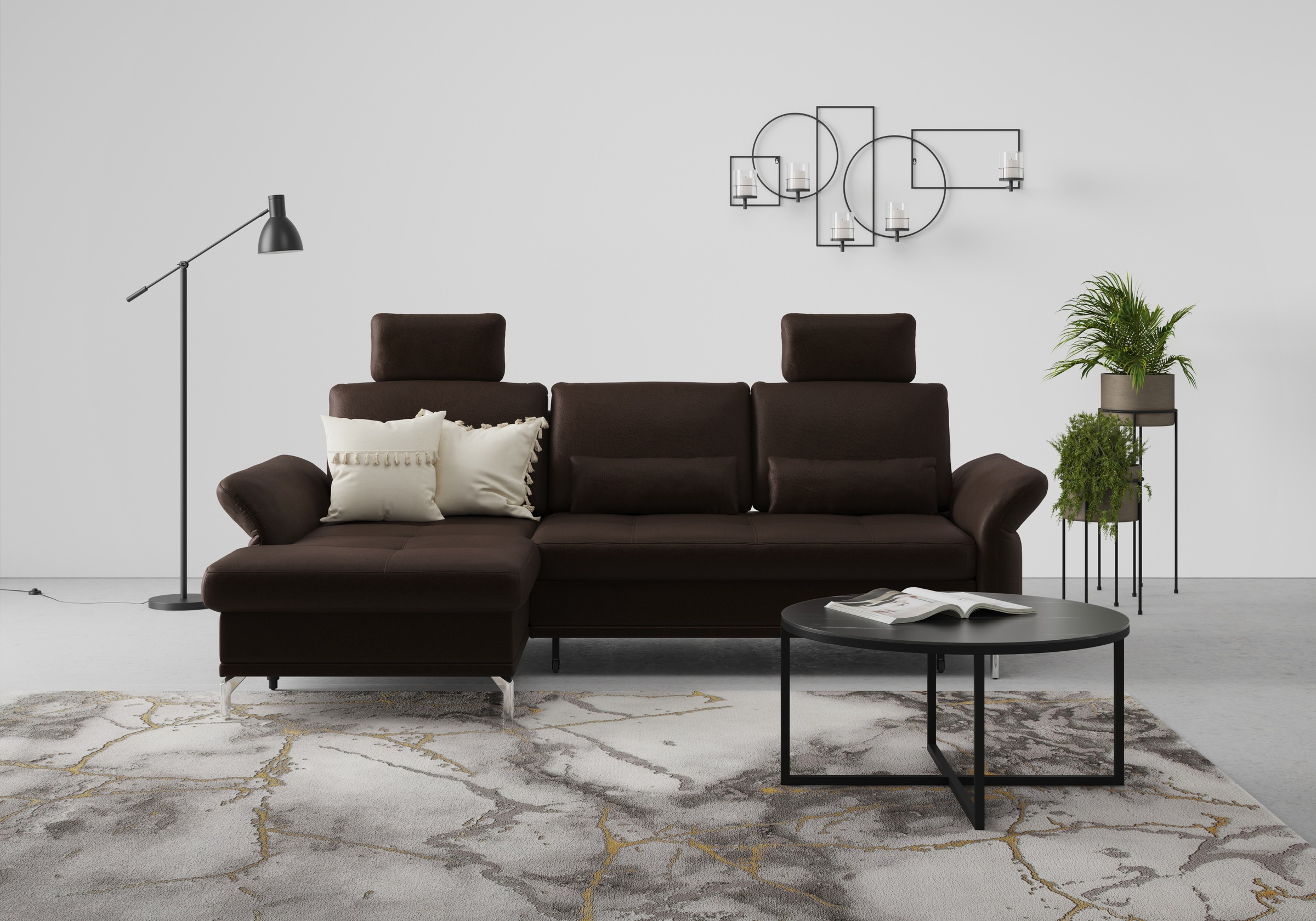 INOSIGN Ecksofa »Palm Beach L-Form«, Federkern, mit Sitztiefenverstellung, wahlweise mit Bettfunktion