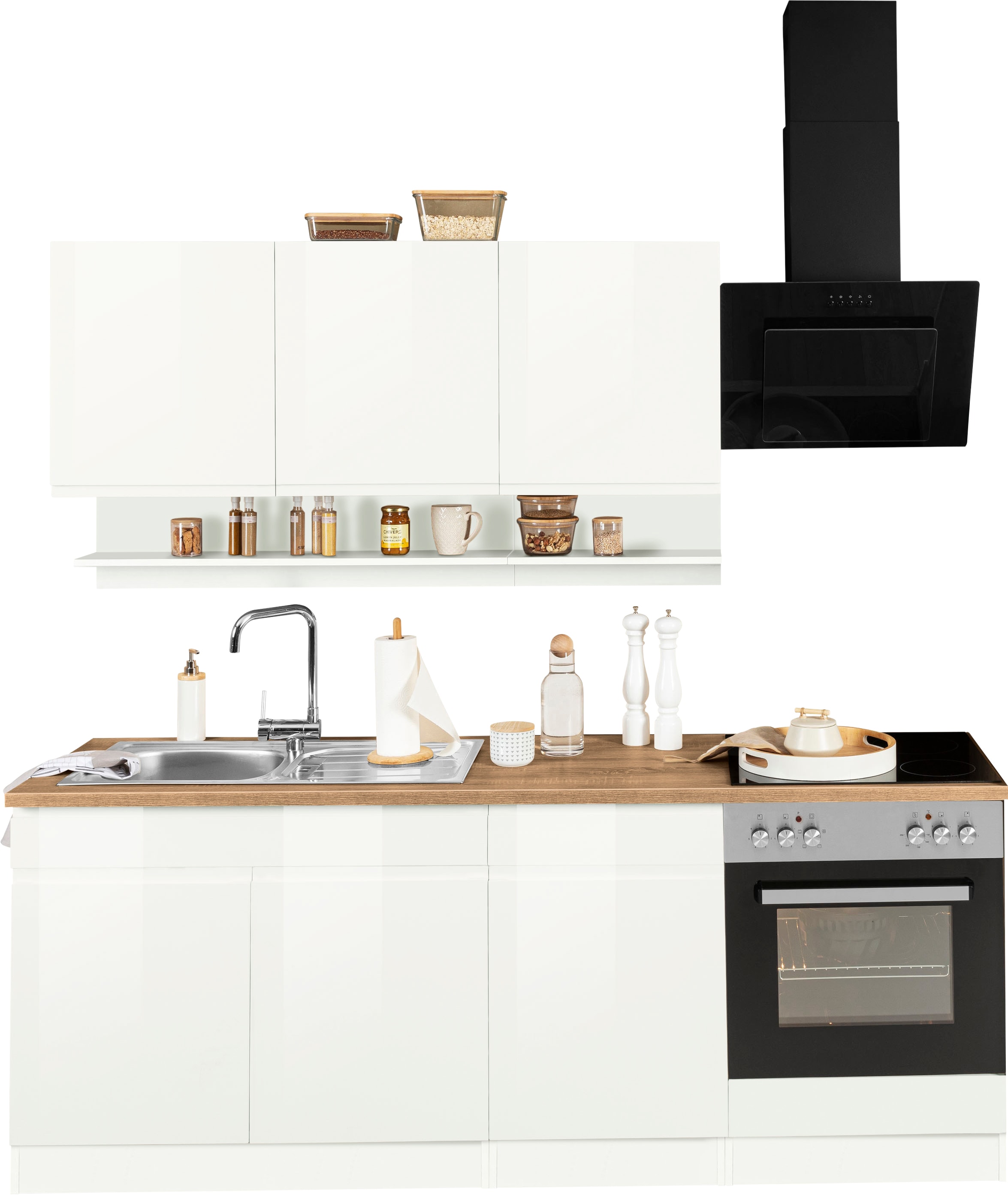 KOCHSTATION Küchenzeile »KS-Virginia« Breite 210 cm, mit oder ohne E-Geräte