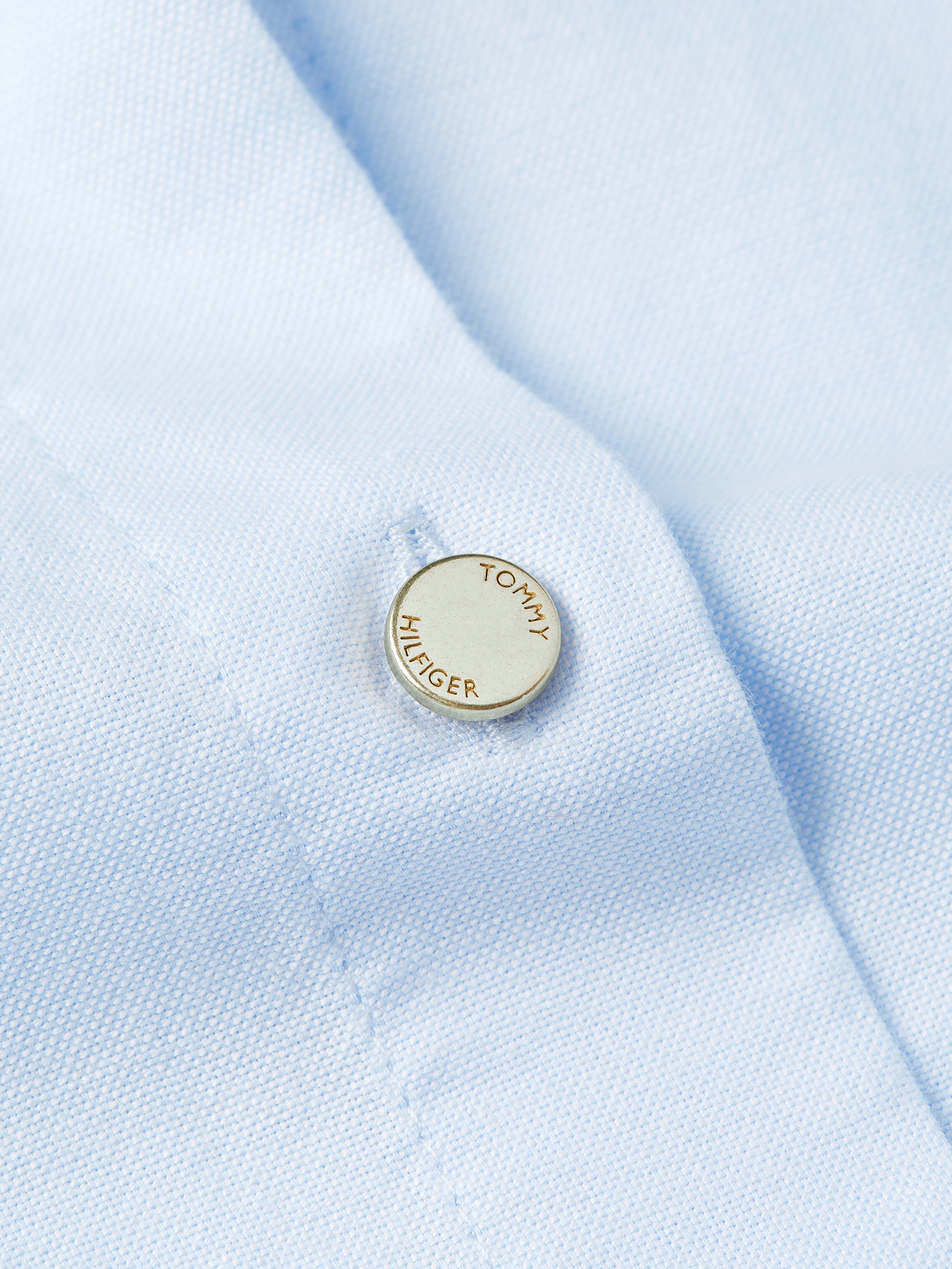 Tommy Hilfiger Hemdbluse »GOLD BUTTON REGULAR LS SHIRT«, mit goldfarbenen Knopf