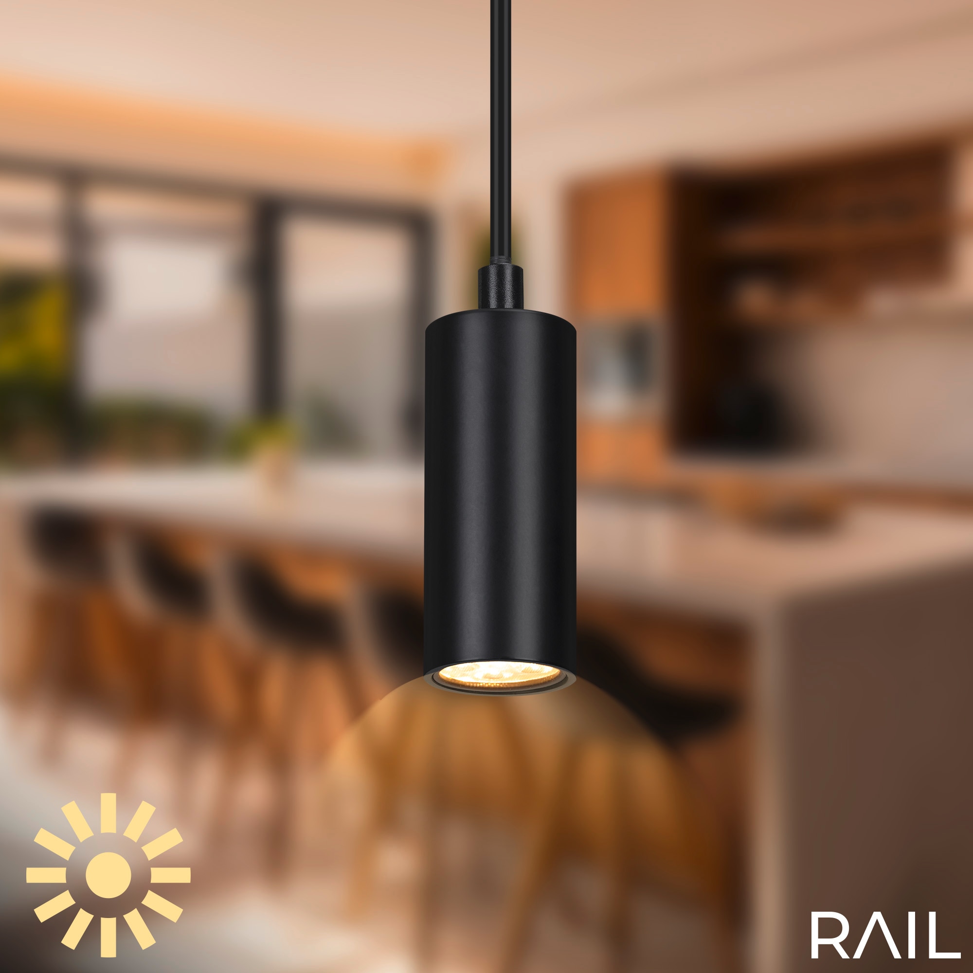 Briloner Leuchten Schienensystem-Sets »RAIL« LED-Board 7 Stk. Schienensystem Rail 1,5 m Schwarz 4,5W Decke Wohnzimmer Büro Küche