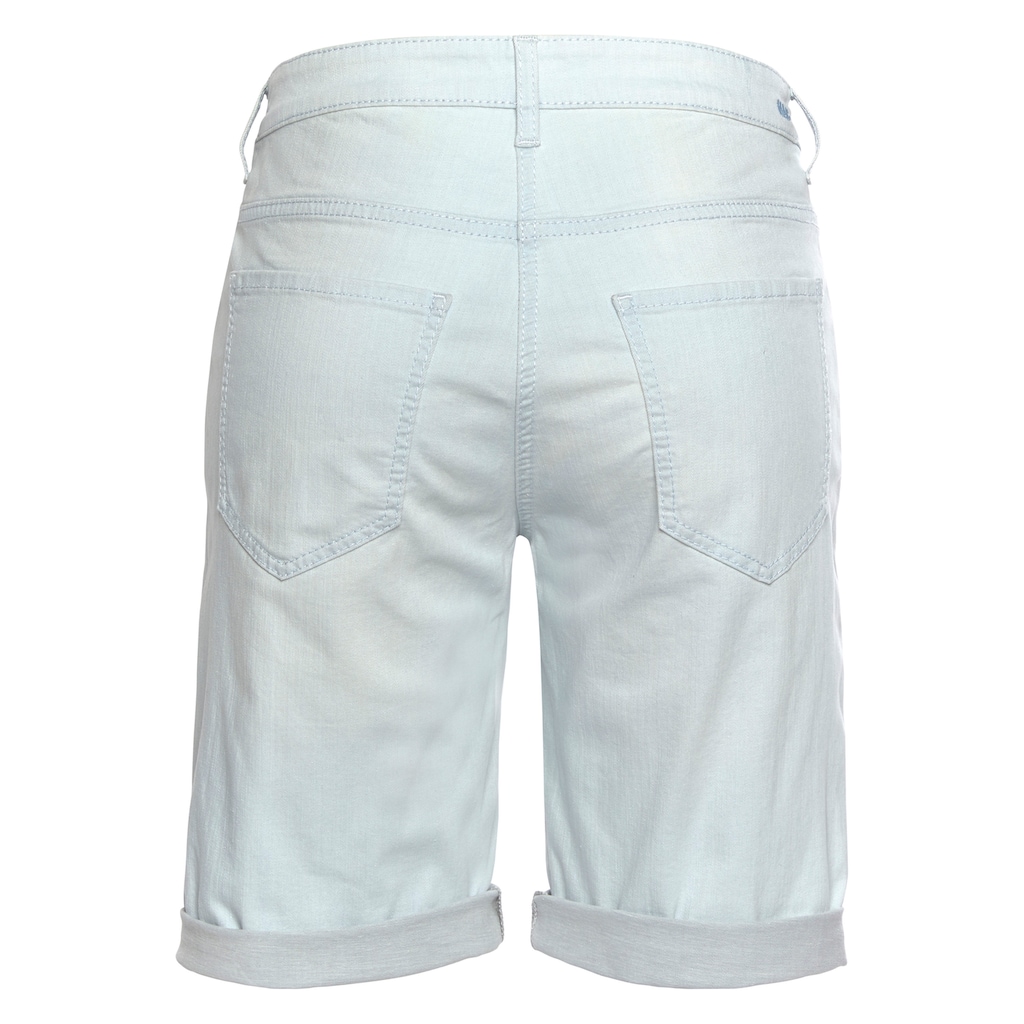 MAC Jeansbermudas »Shorty Summer Clean«, Shorts mit krempelbarem Saum