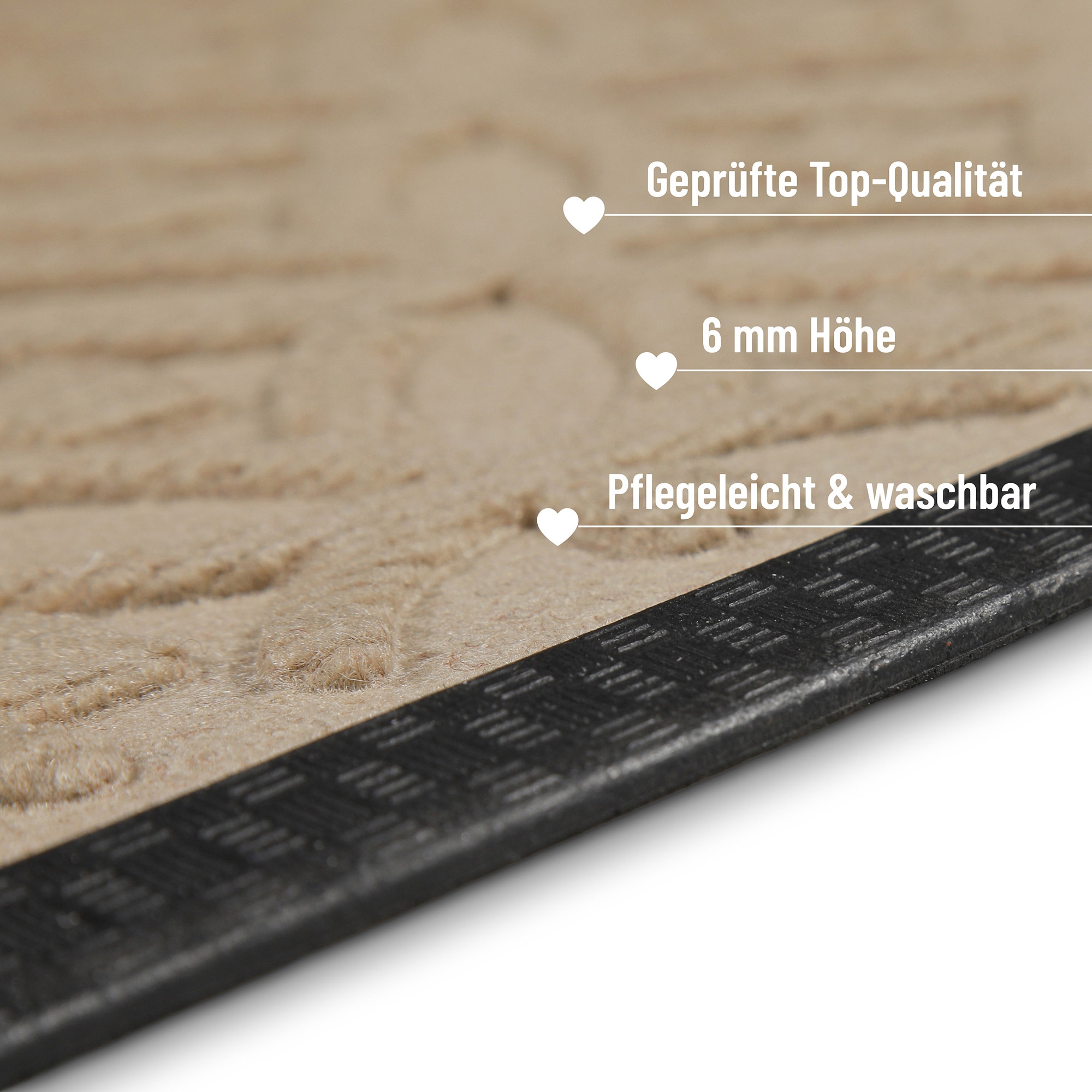 Wecon home Fußmatte »Midnight Mosaic« rechteckig 4 mm Höhe pflegeleicht, rutschfest, Ornamente, Innen & Außen, Schmutzfangmatte