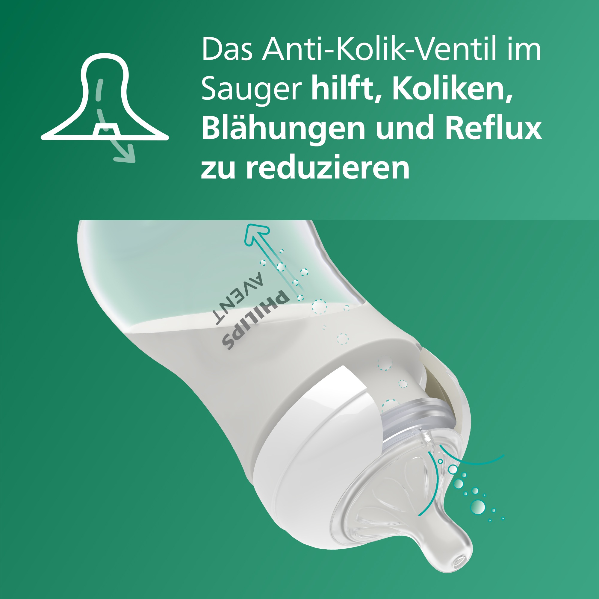 Philips AVENT Babyflasche »Natural Response SCY933/02«, 2 Stück, 240ml, Glas, ab dem 1. Monat