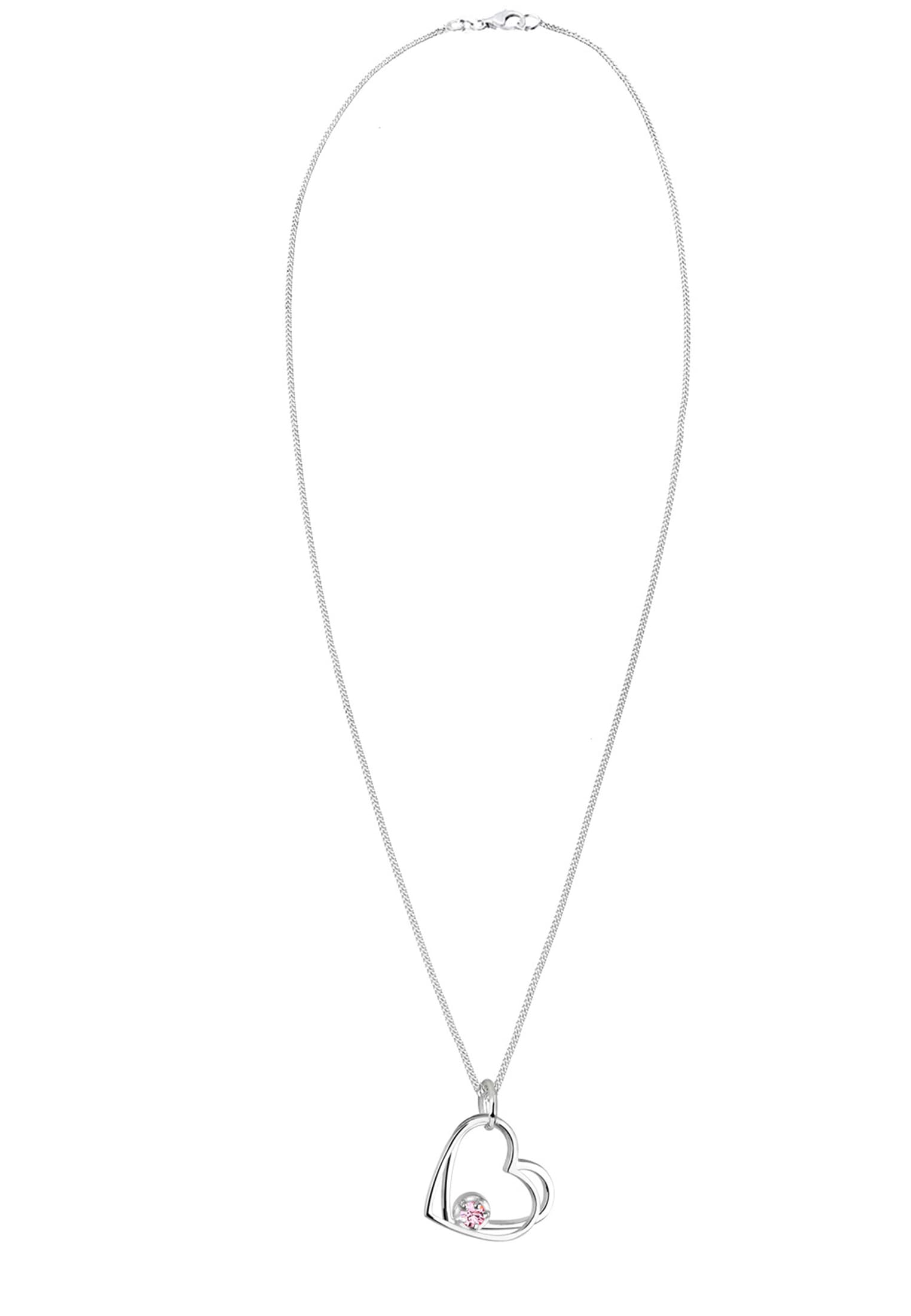 Elli Silberkette »Halskette Herz Glas Kristalle 925 Sterling Silber«