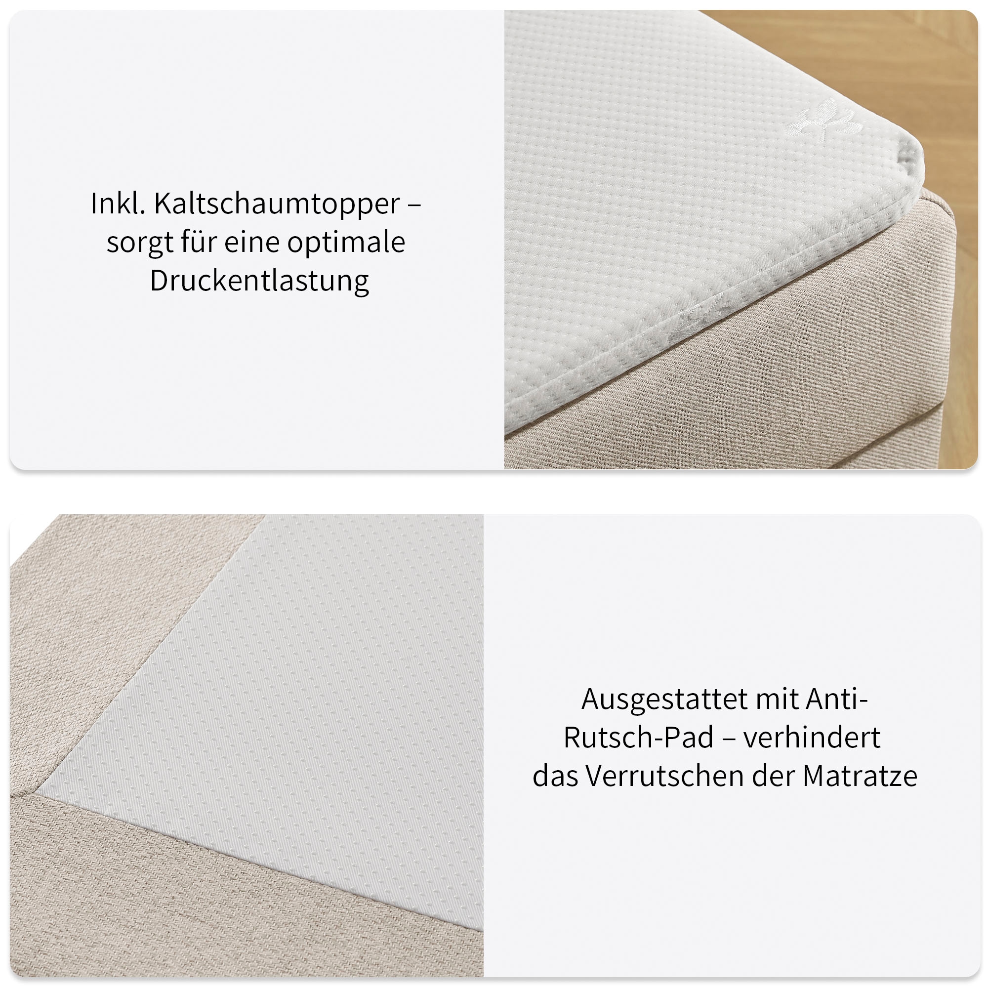 INOSIGN Boxbett »Fillmore inkl. Bettkasten, Liegefläche 180x200 cm, in Boxspring-Optik« inkl. Topper, erhältlich in verschiedenen Farben