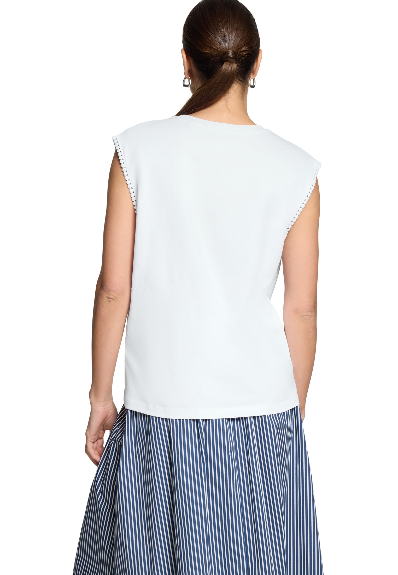 Zero Shirttop »Rundhals-Shirt mit Schmuckkanten«