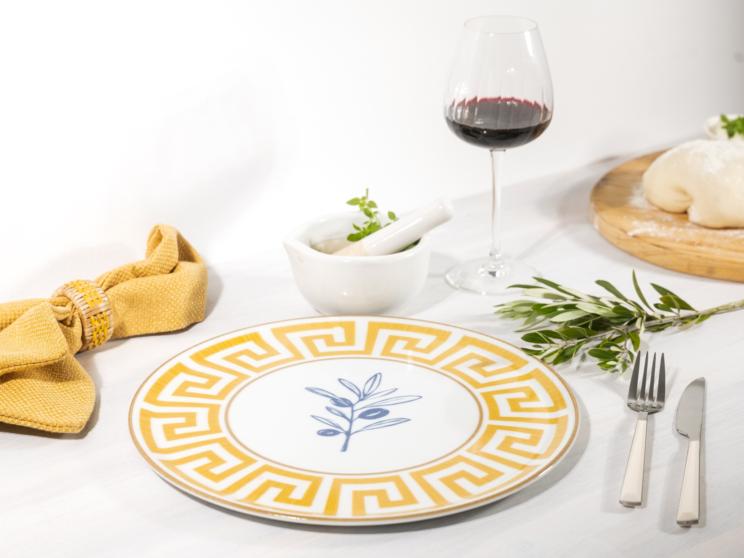 CreaTable Pizzateller »Gourmet Athena, Teller Set, 4-tlg.« Griechische Eleganz, Vielseitig einsetzbar