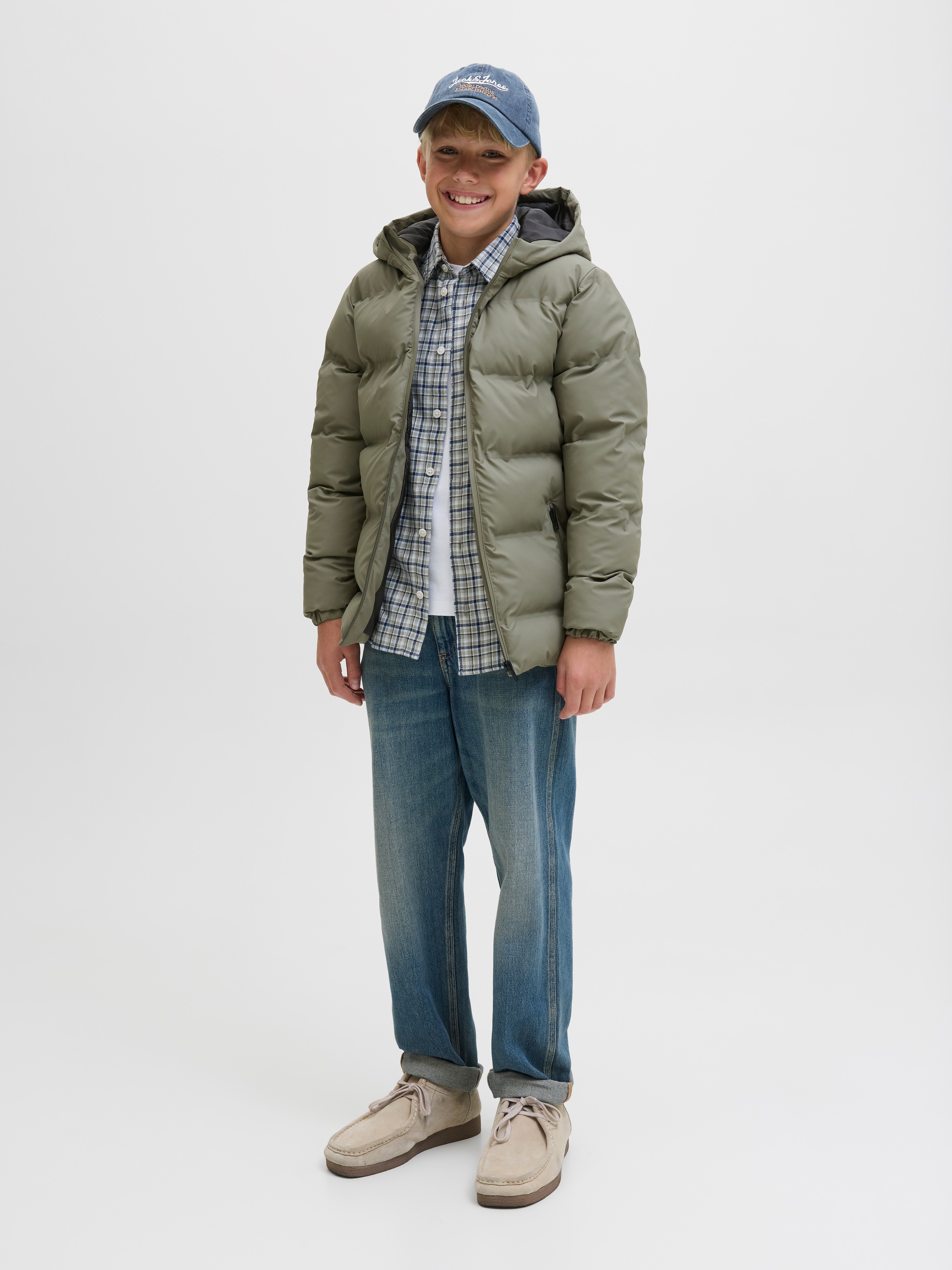 Jack & Jones Junior Steppjacke »JJELEMENTS PU PUFFER JNR« mit Kapuze