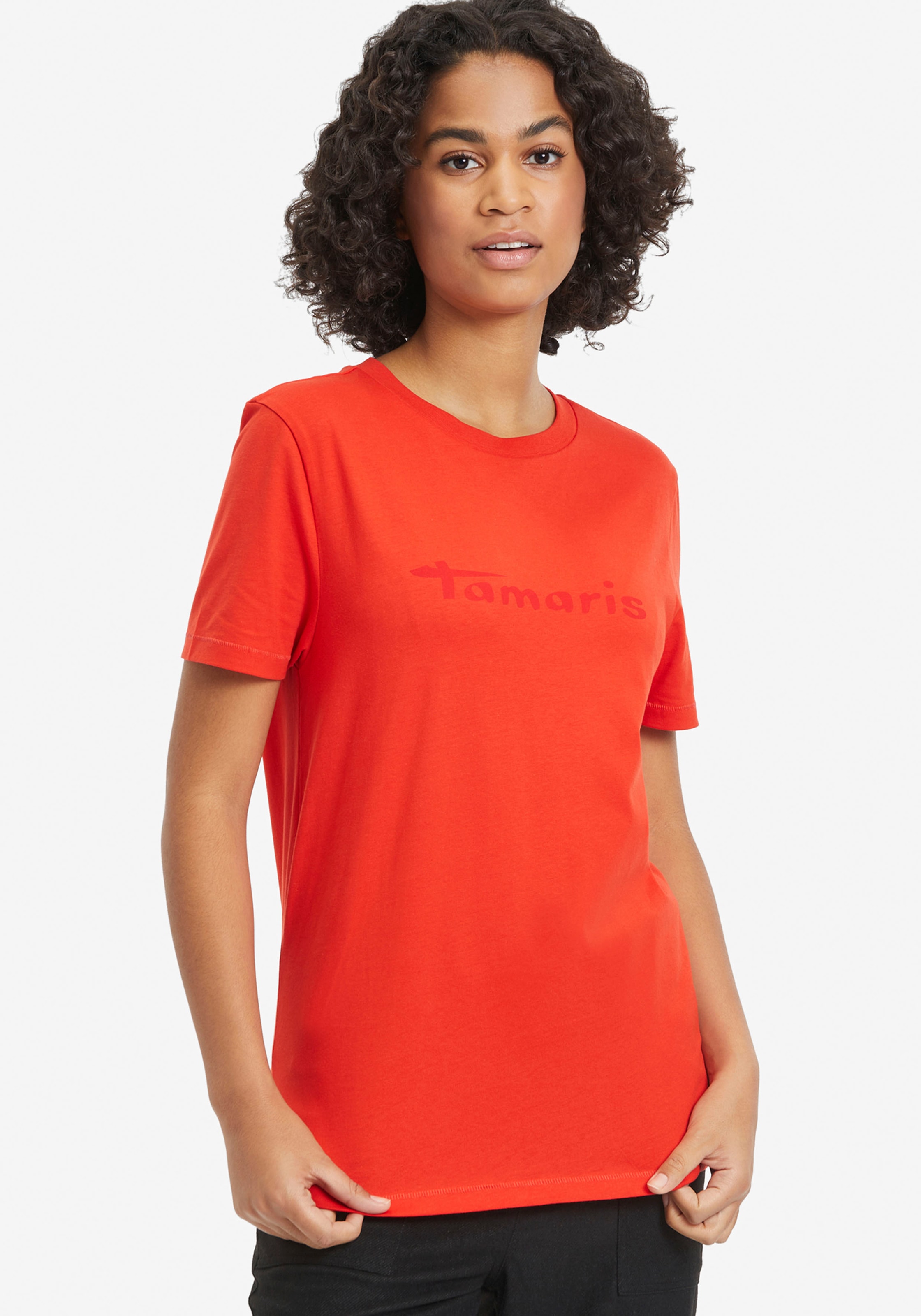 Tamaris T-Shirt, mit Rundhalsausschnitt - NEUE KOLLEKTION bei ♕