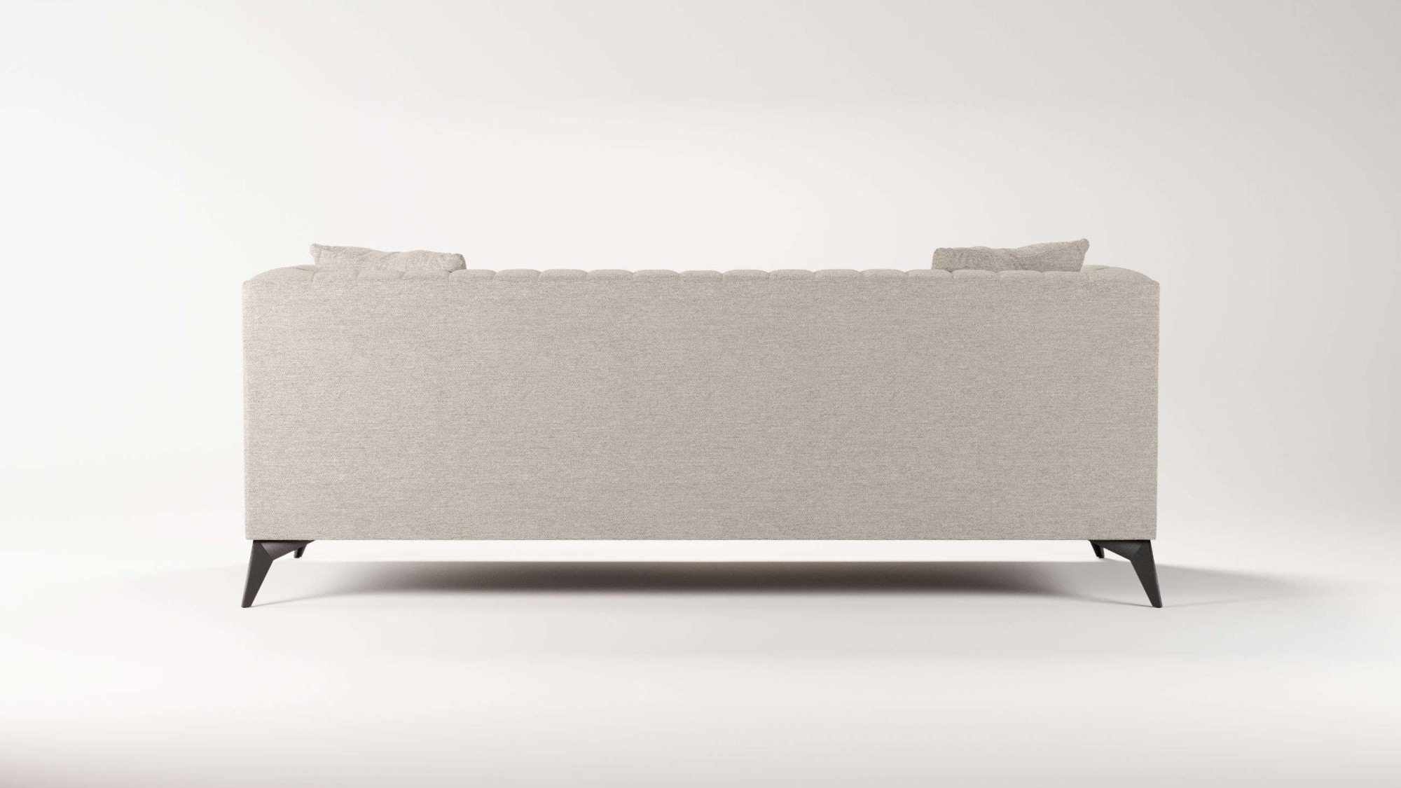 Places of Style 3-Sitzer »MATTHEW elegantes Designsofa, Maße B/T/H: 201/86/74 cm«, feine Steppung im Rückenbereich, lose Sitzkissen, incl. Zierkissen