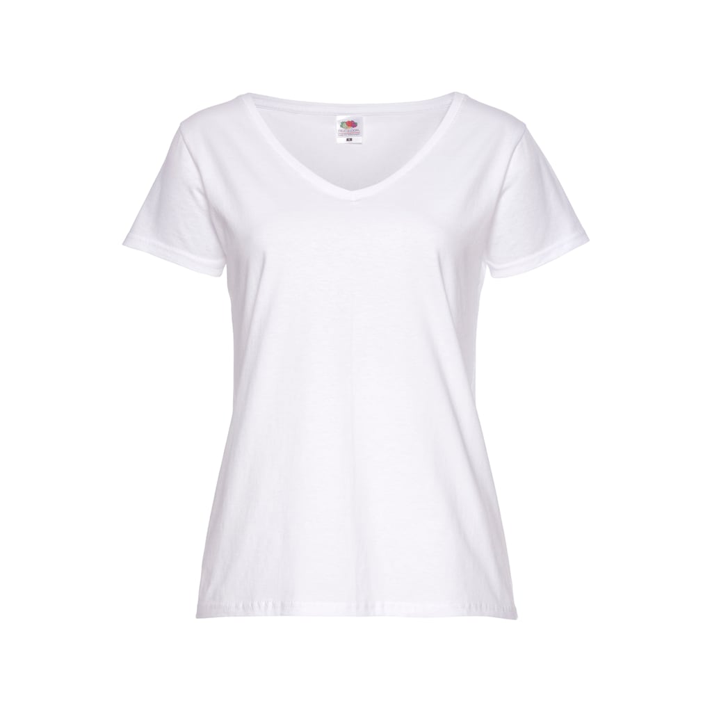 Fruit of the Loom V-Shirt »Lady-Fit Valueweight V-Neck«, (Packung, 2 tlg., 2er-Pack)