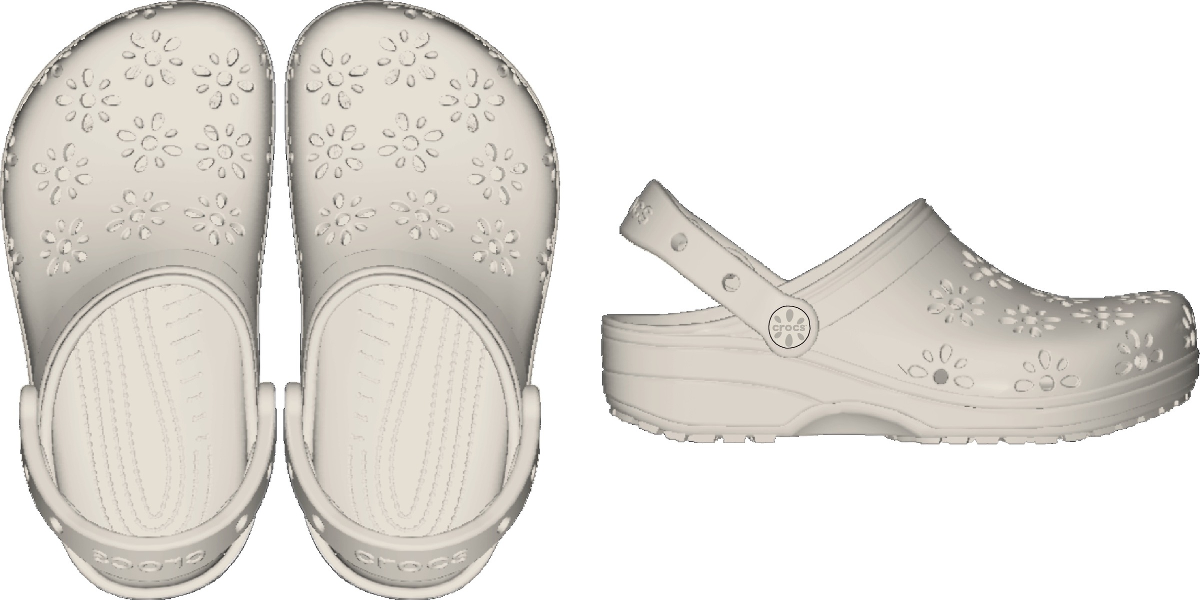 Crocs Clog »Classic Floral Cut Out Clog«, Sandale mit schwenkbarem Fersenriemen