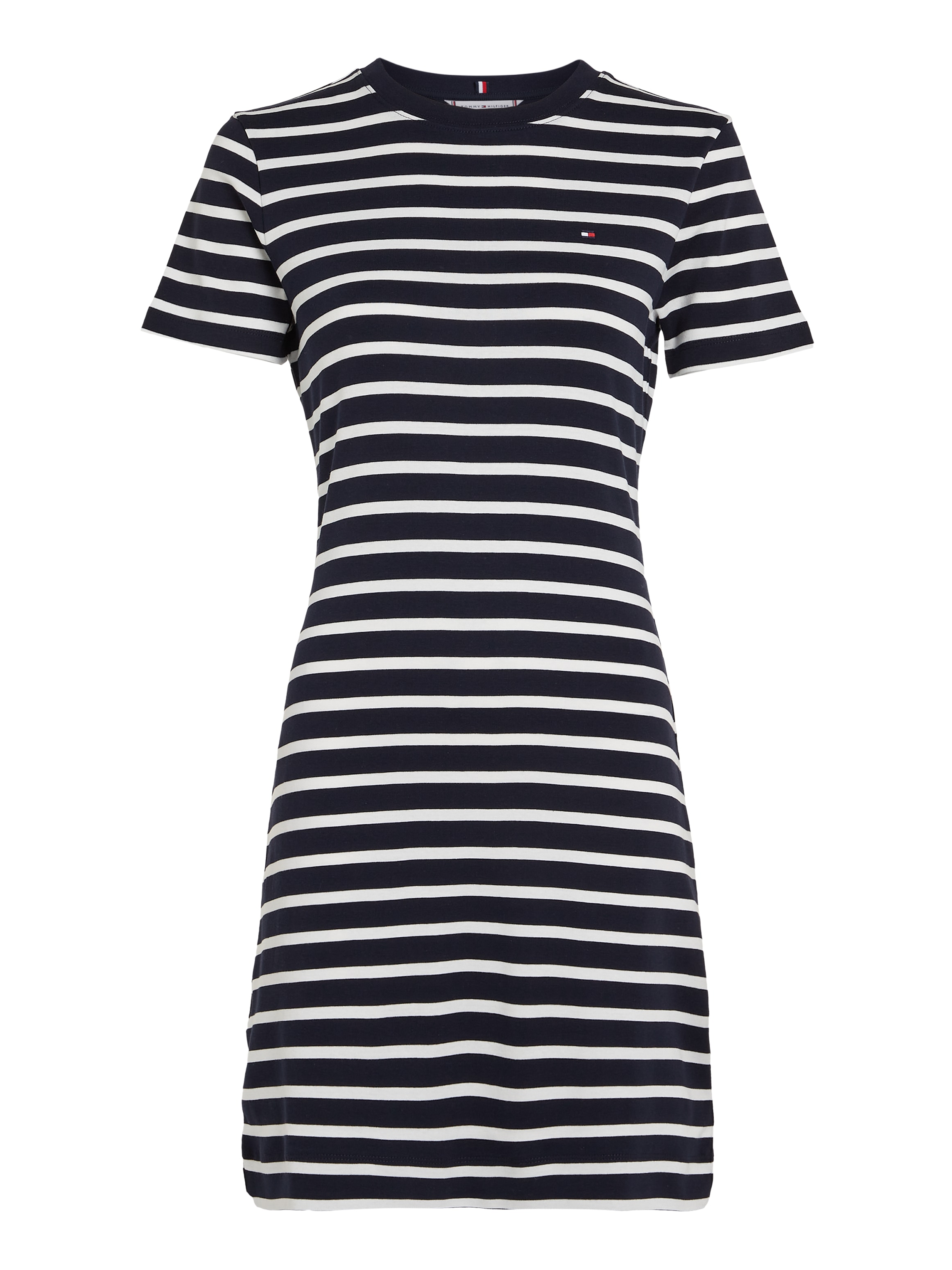 Tommy Hilfiger Shirtkleid »NEW CODY STR SLIM SHORT DRS SS«, mit allover Streifendessin, Logo-Flag