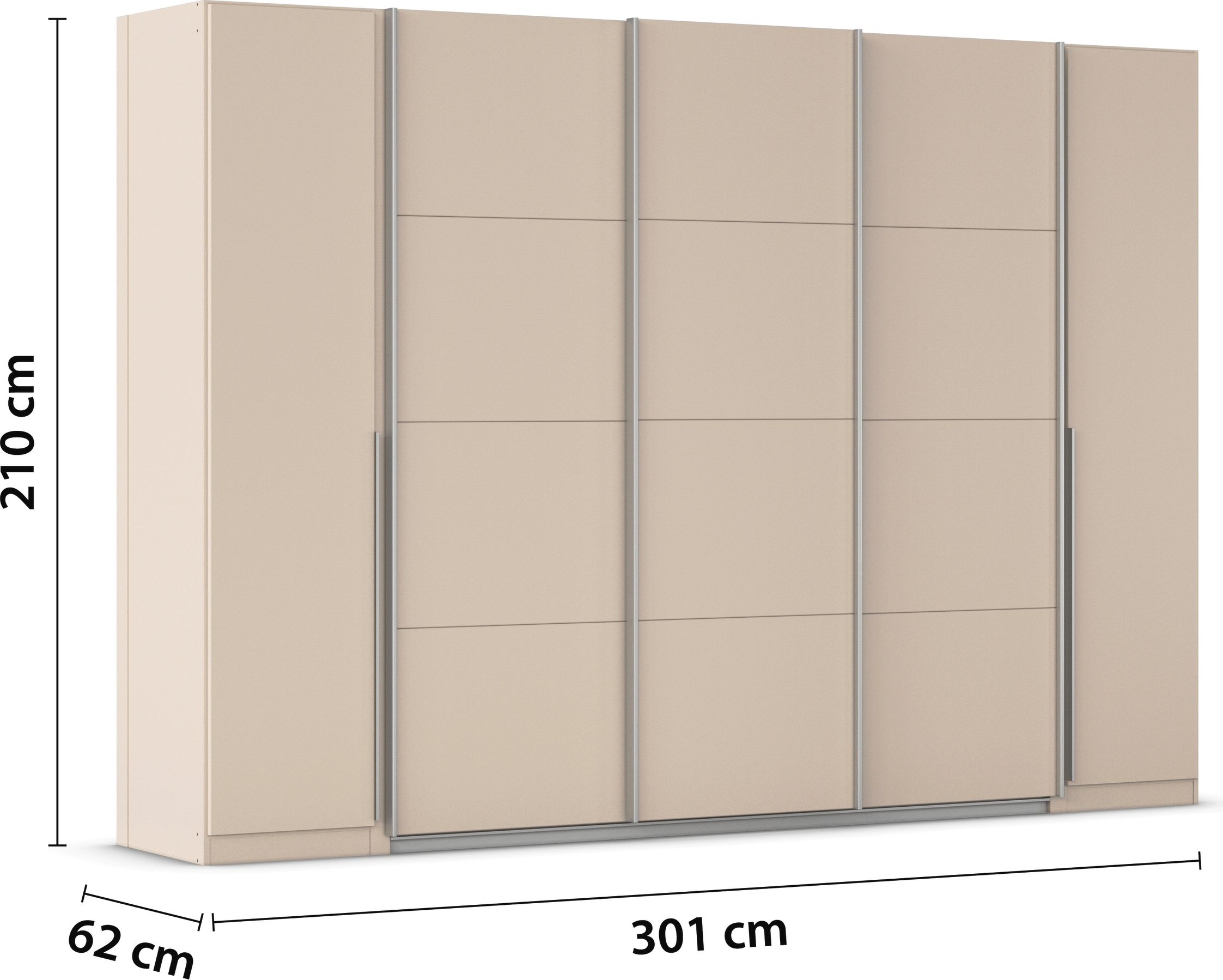 rauch Schwebetürenschrank »Agordo«, (im angesagten Mix aus Dreh- und Schwebetüren), optional mit Spiegel und zwei Griff-Farben MADE IN GERMANY