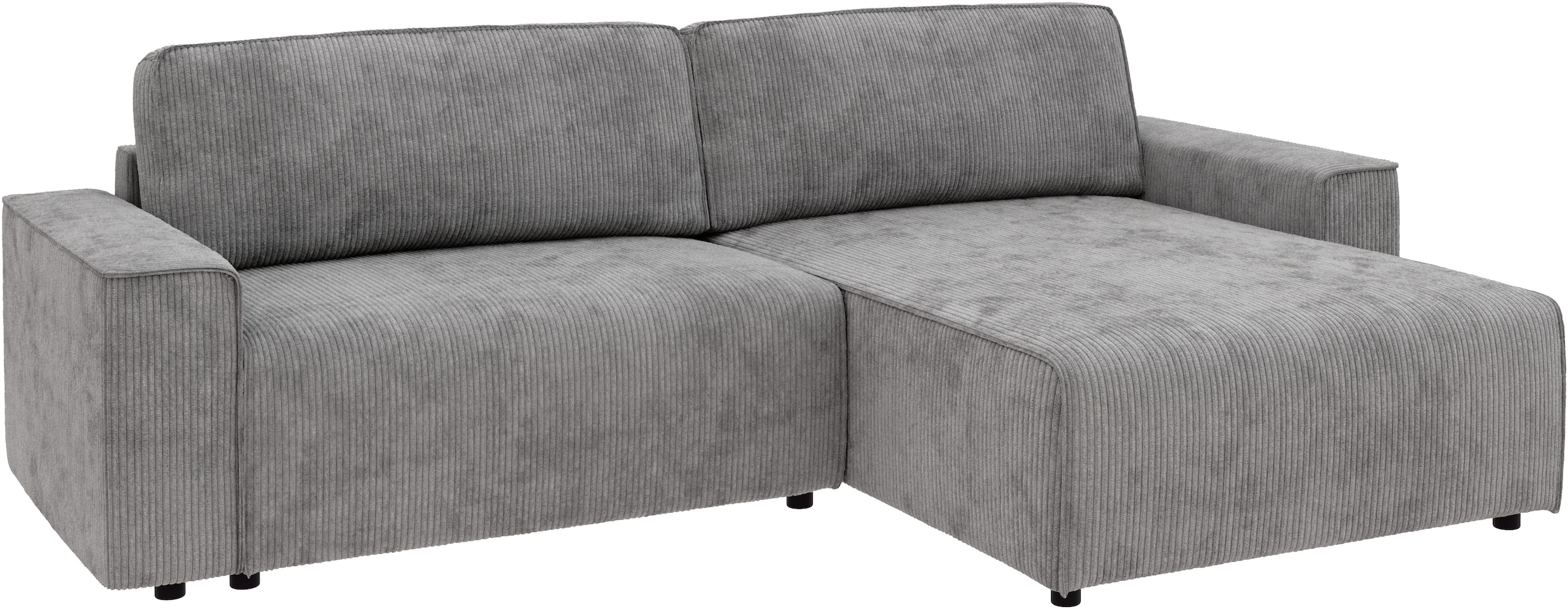 INOSIGN Ecksofa »Chance, Recamiere beidseitig montierbar, Schlaffunktion, Breite 265 cm«, in Cordstoff HYPER, mit Schlaffunktion und Bettkasten