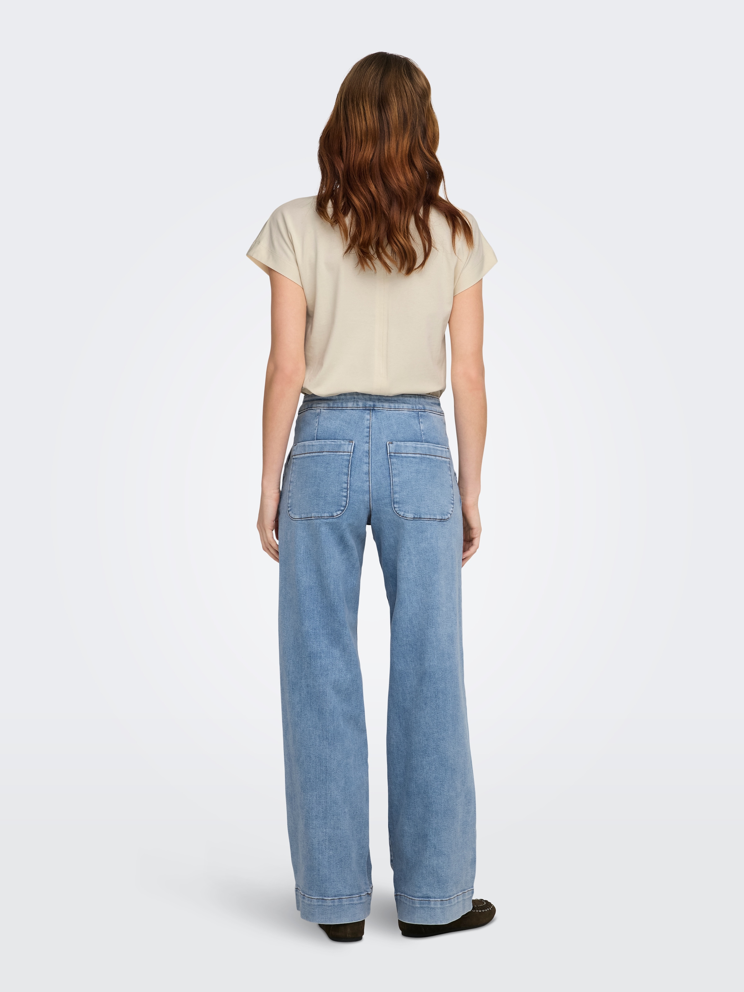 ONLY High-waist-Jeans »ONLMADISON HW BUTTON WIDE DNM GEN223NOOS« mit Knopf Details