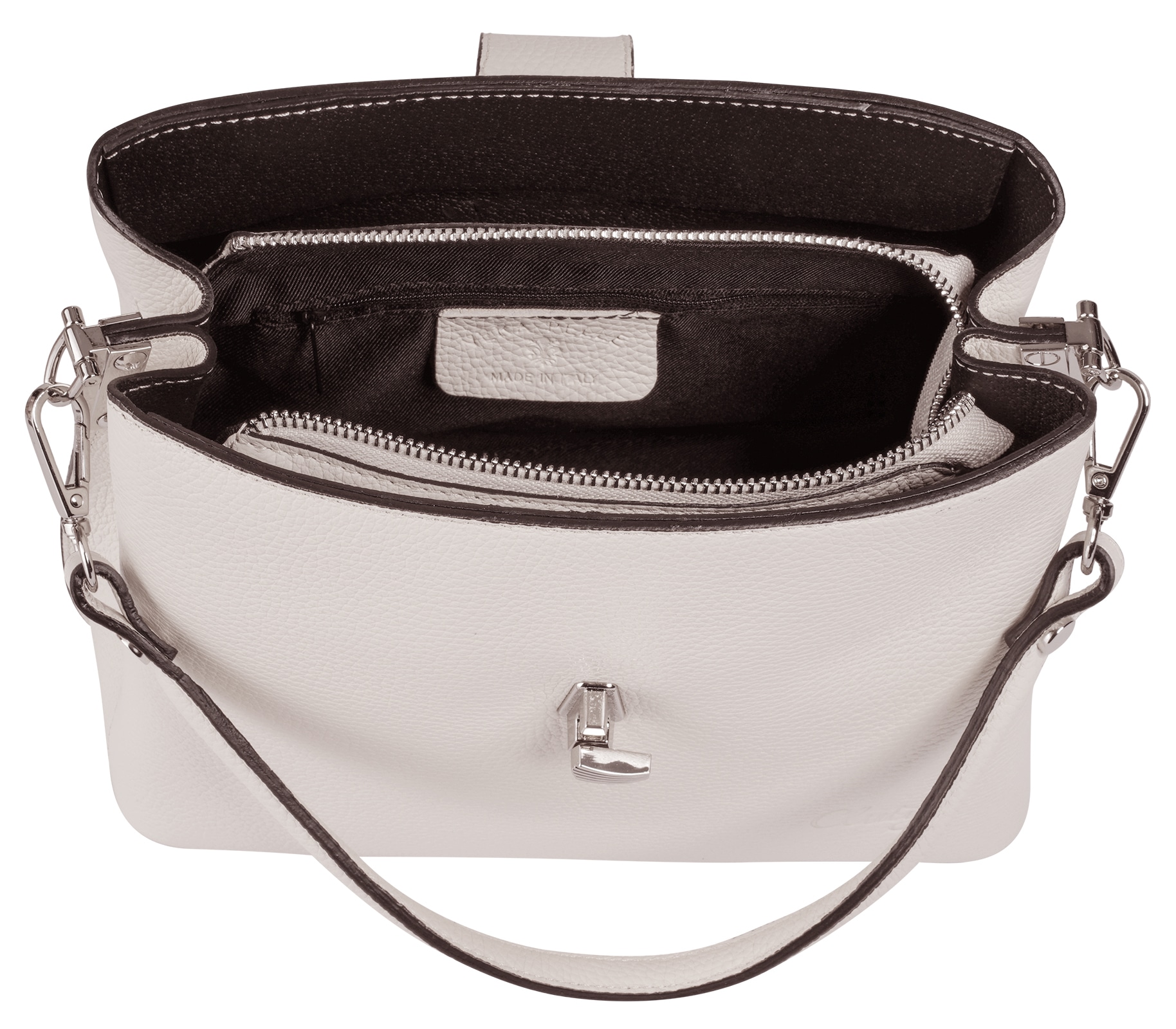 Cluty Umhängetasche, echt Leder, Made in Italy