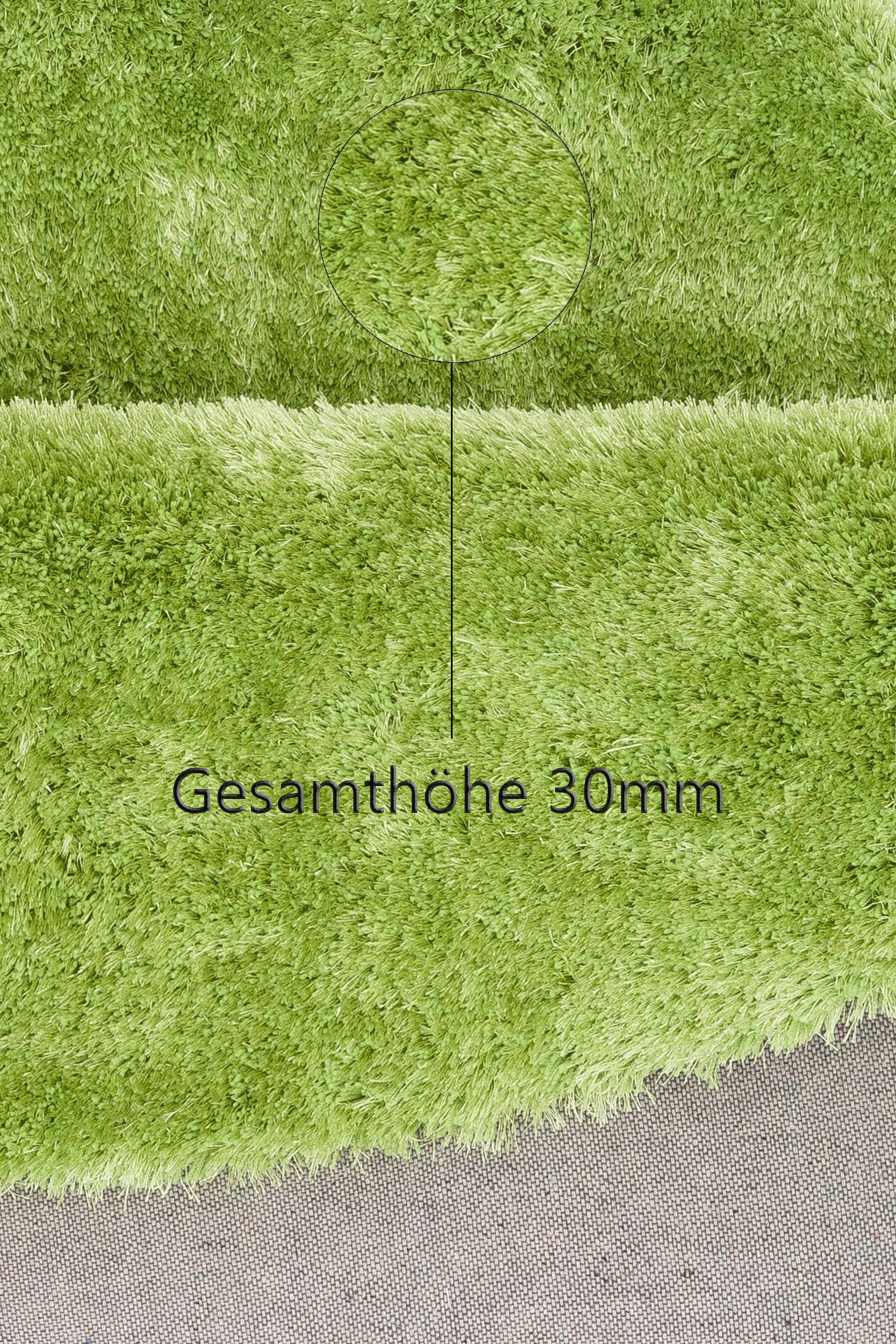 Bruno Banani Hochflor-Teppich »Dana Teppich, Kundenliebling«, rund, 30 mm Höhe, unifarben, Mikrofaser Teppiche, Wohnzimmer, Schlafzimmer, Esszimmer