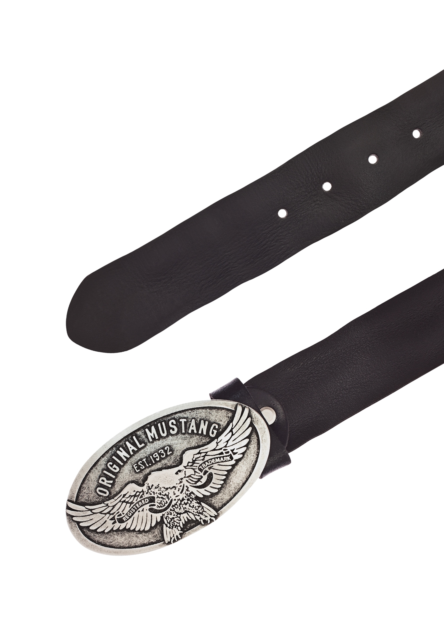 MUSTANG Koppelgürtel, Große ovale Schließe mit stilisiertem Adler, 4 cm