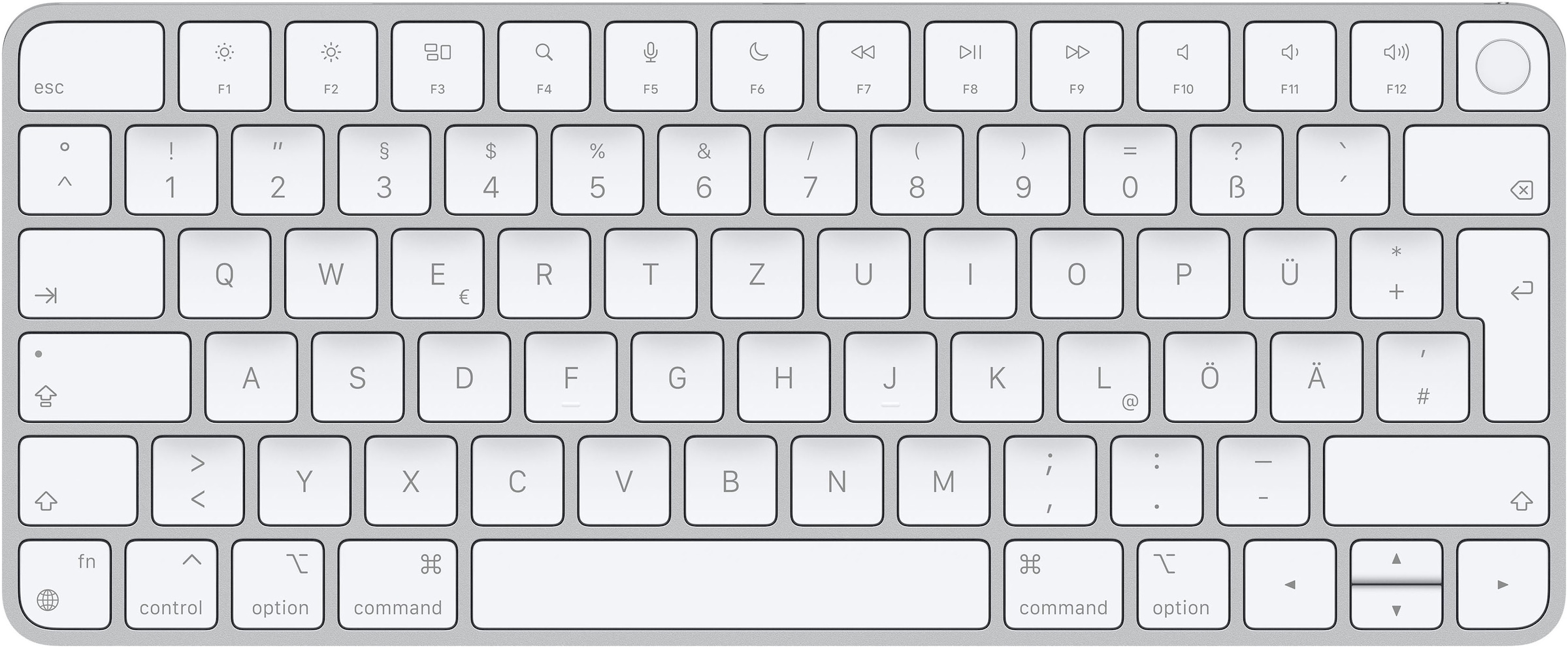 Apple-Tastatur »Magic Keyboard mit Touch ID«, (Multimedia-Tasten-USB-Anschluss)