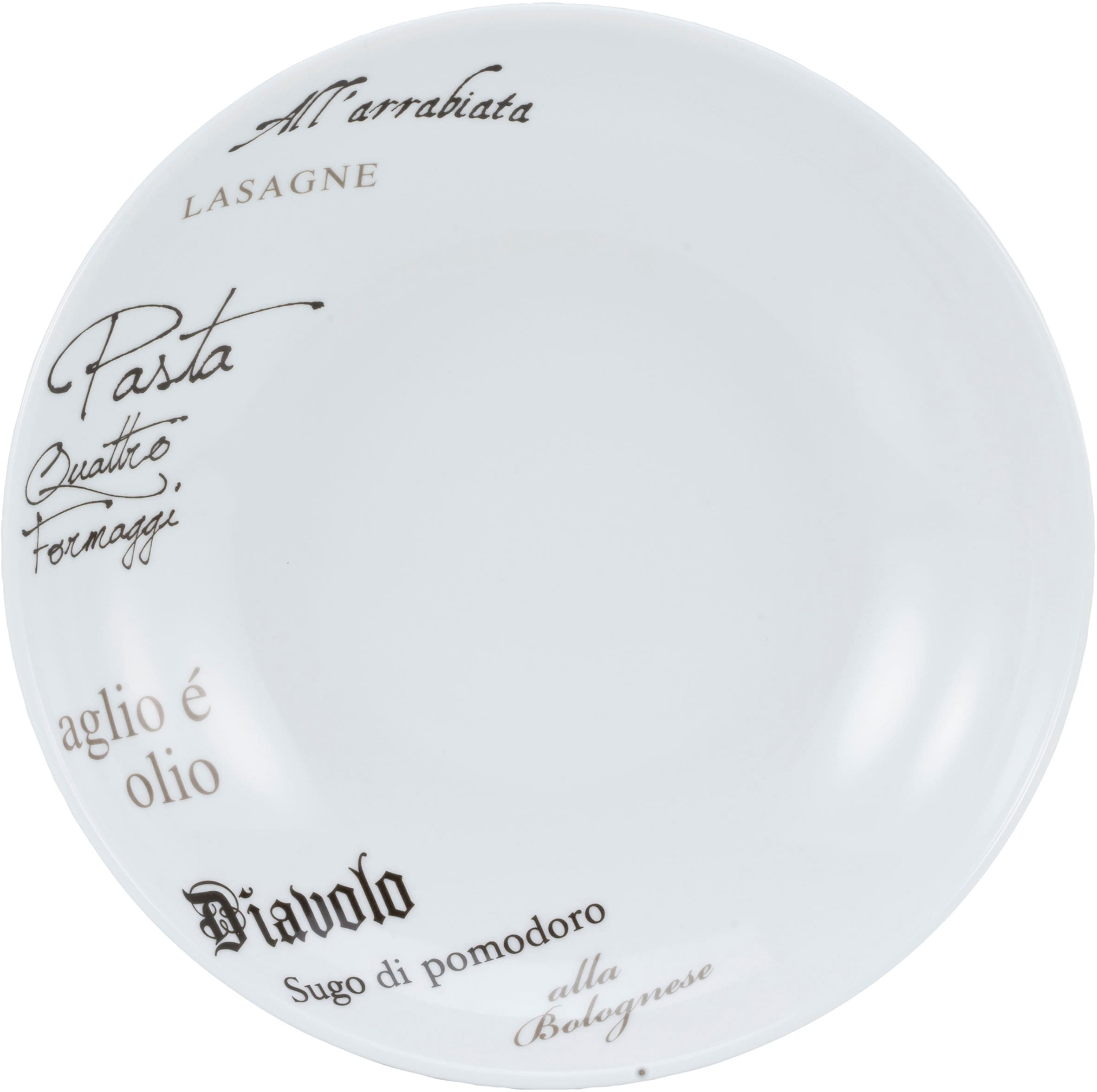 CreaTable Pastateller »Europa Gustoso, Pastateller 27 cm 4-tlg« Teller Set, Vielseitig einsetzbar, Dezente Dekoranlage