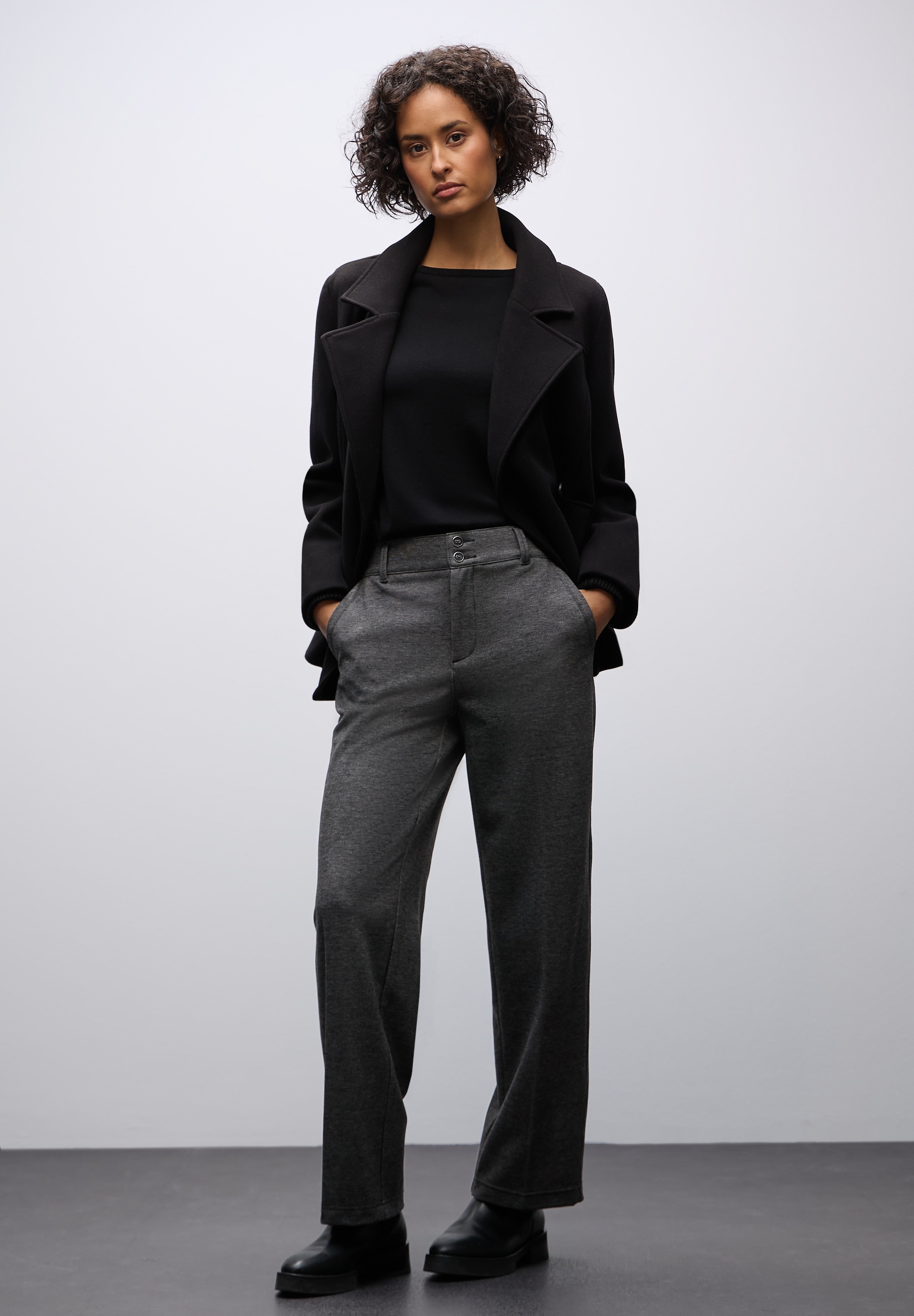 STREET ONE Stoffhose  meliert, im Casual Fit und mit Stretch