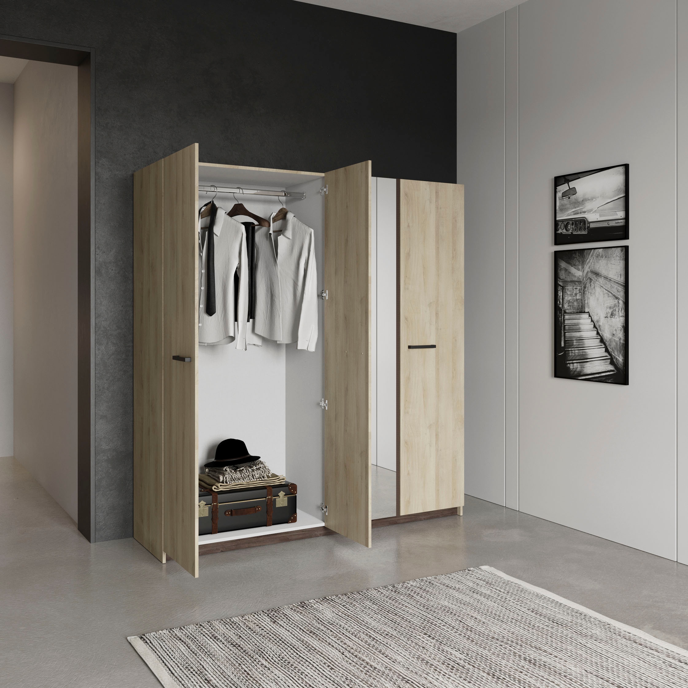 Demeyere GROUP Kinderkleiderschrank »Watson« SCHRANK 4 TÜREN/1 SPIEGEL