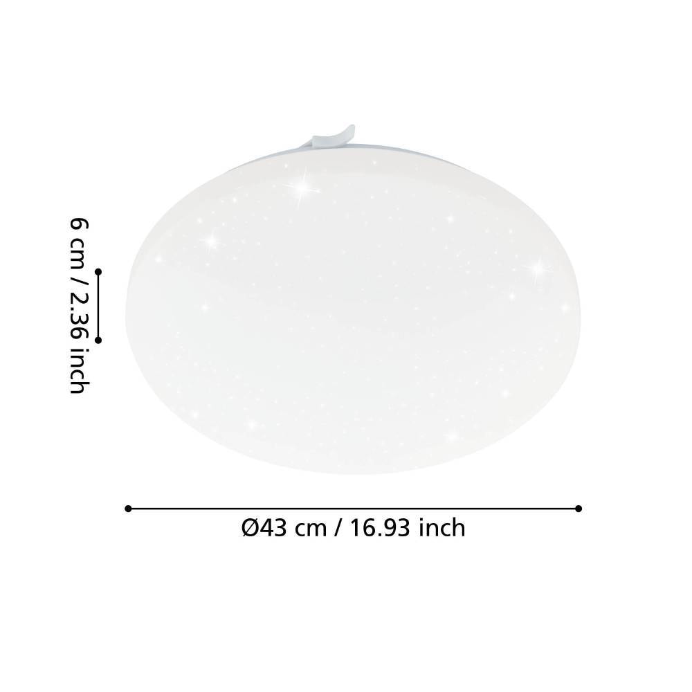 EGLO LED Deckenleuchte »FRANIA-S Deckenlampe, weiß, Kristalleffekt, geringe Aufbauhöhe, 6x5,5W«, 1 flammig, Leuchtmittel LED-Board | LED fest integriert, Wohzimmer, Küche, Esszimmer, Flur, modern, rund, 3600 Lumen, 43x7cm