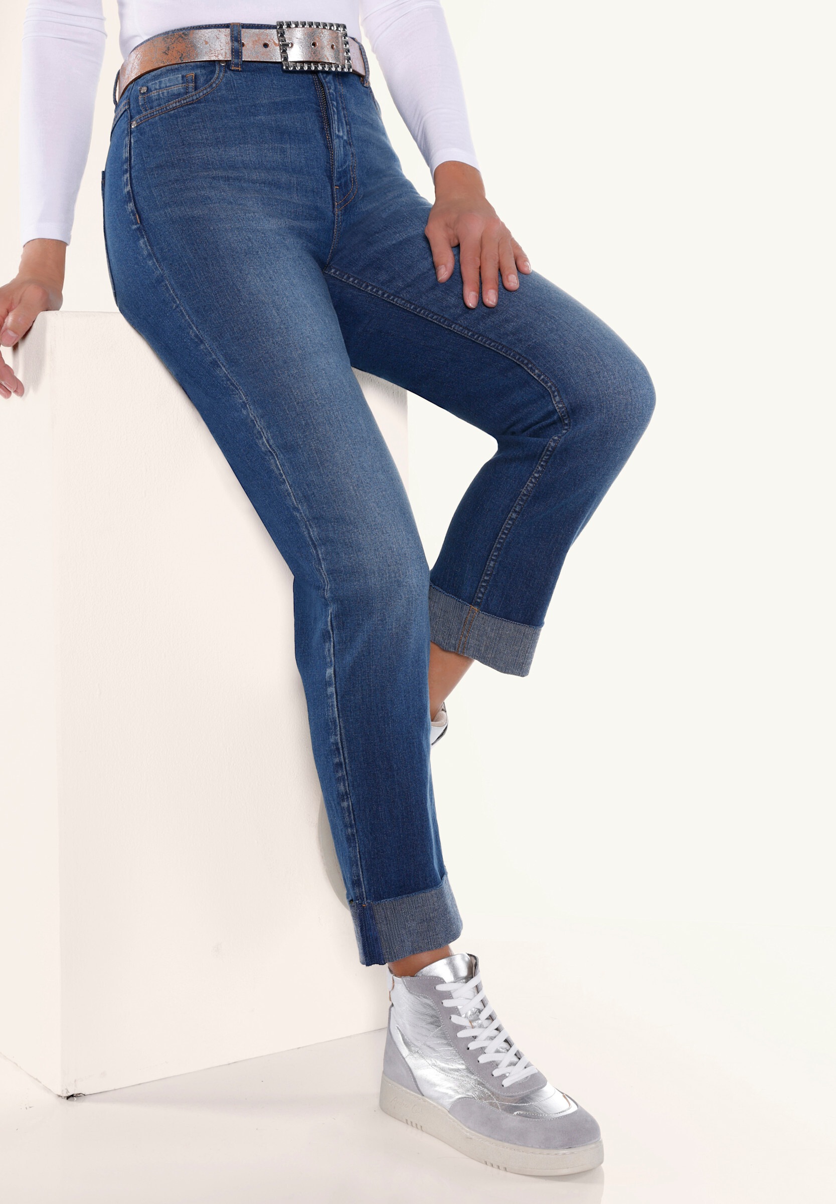 heine 5-Pocket-Jeans »Jeans 5-Pocket-Jeans mit Beinaufschlag«