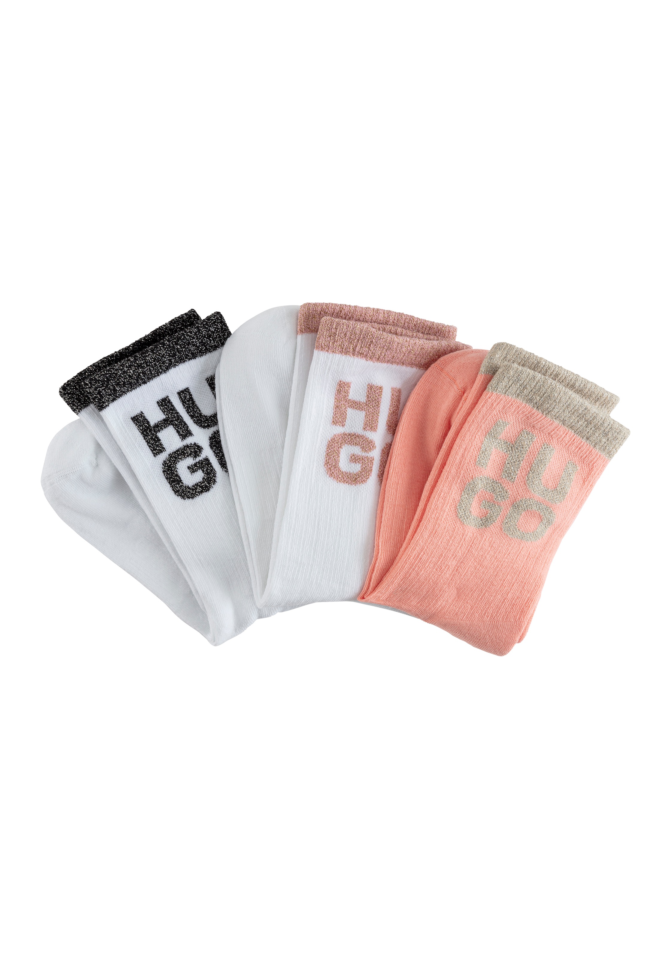 HUGO Underwear Freizeitsocken »3P QS SHINY LOG CC W«, (Packung, 3 Paar, 3er Pack)