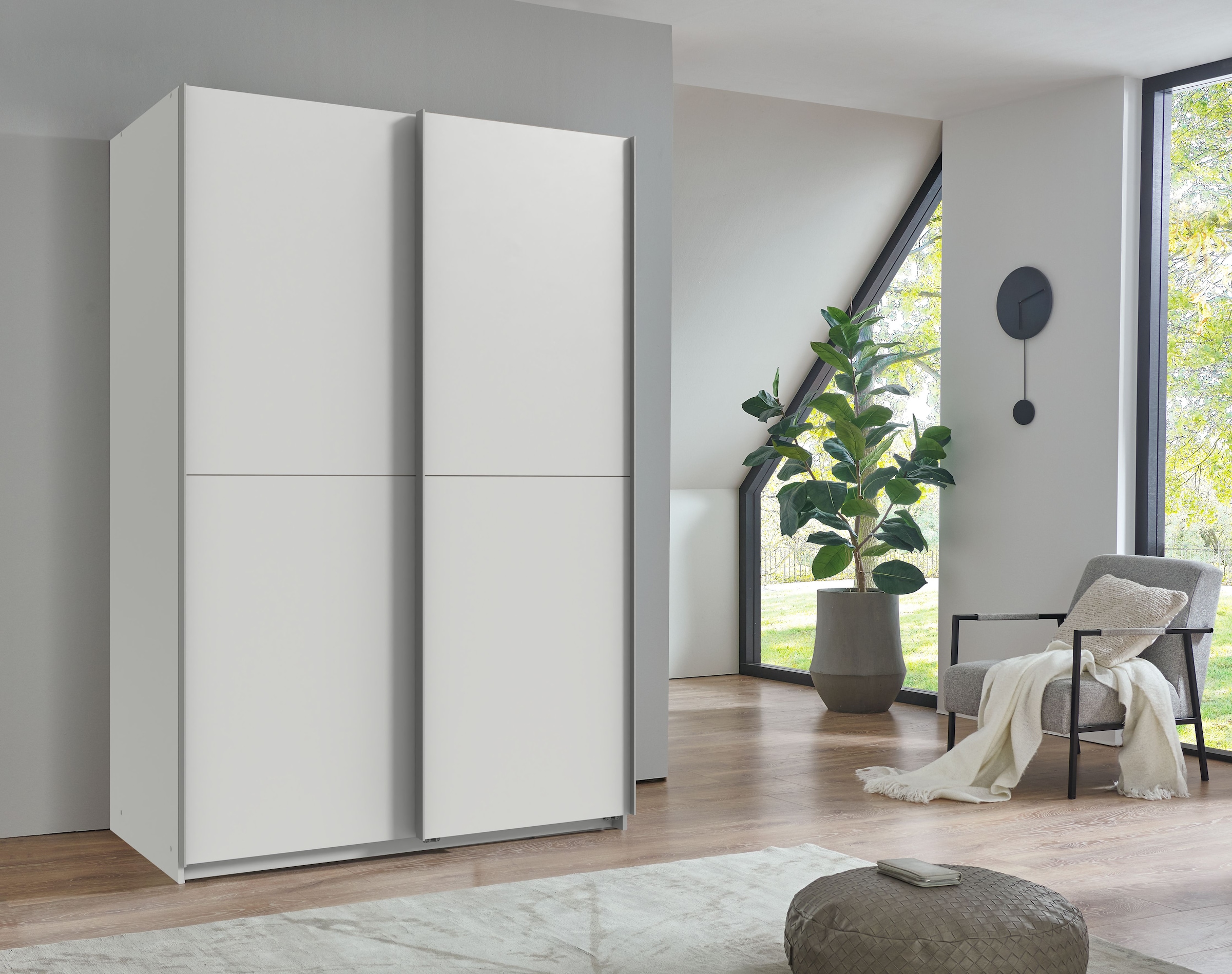 Wimex Kleiderschrank »Mugano, B/T/H 135 oder 180/65/198cm, Made in Germany«, (wähle Deine Ausstattung: Basic oder Premium!), 2 Schwebetüren mit oder ohne Spiegel, Metallgriffe