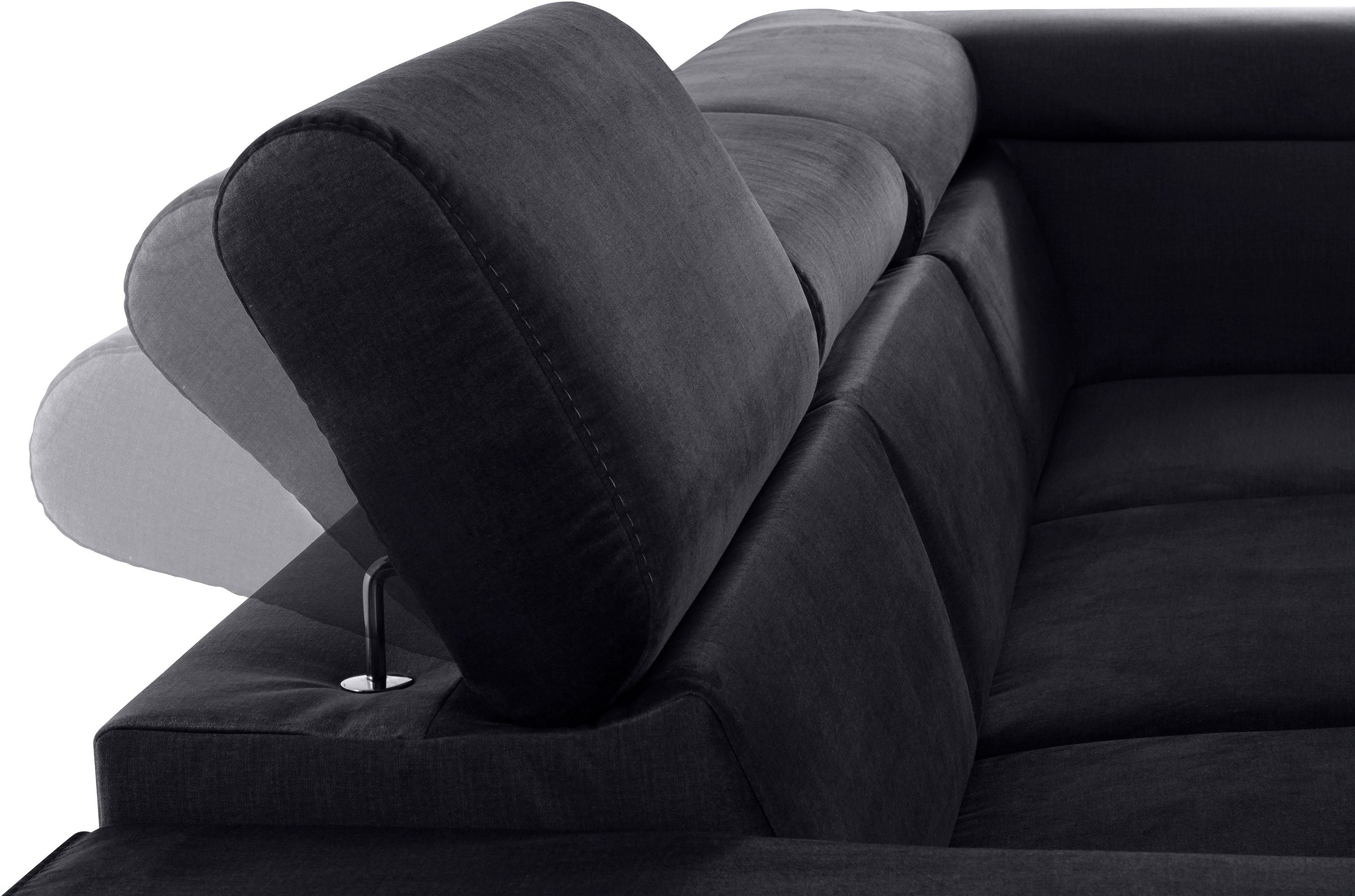 COTTA Polstergarnitur »Morven L-Form«, (Set), Set bestehend aus: Ecksofa mit Kopfteilverstellung & Hocker