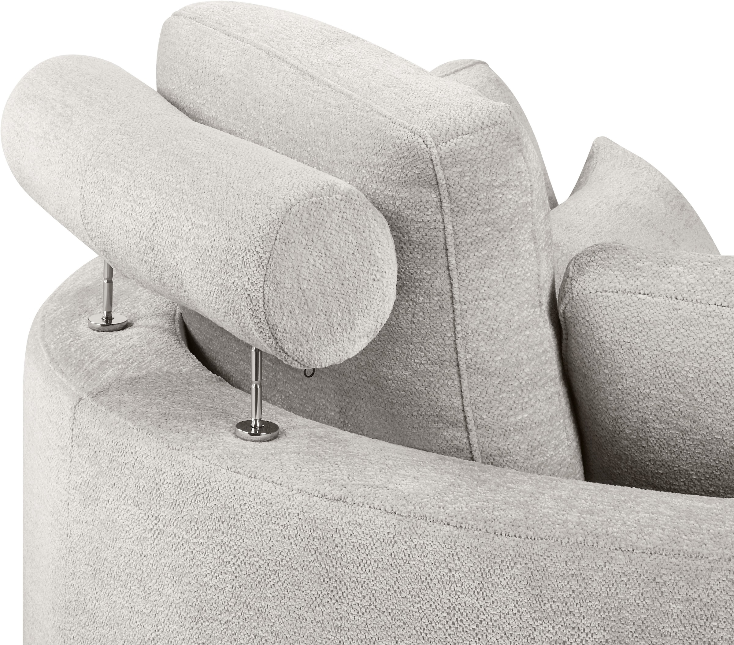 ATLANTIC home collection Loveseat »Ravi, B: 114 cm«, XXL- Sessel, mit Stauraumhocker, Rückenstütze & 4 Zierkissen