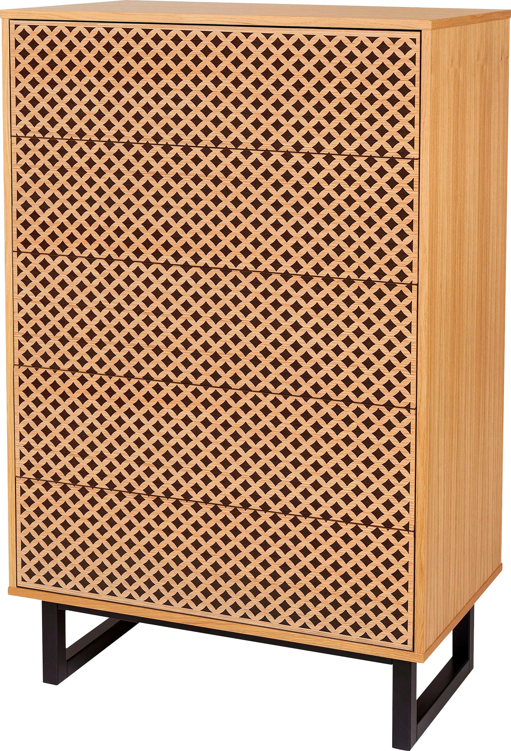 Woodman Kommode, im skandinavischen Design, mit besonderem Print
