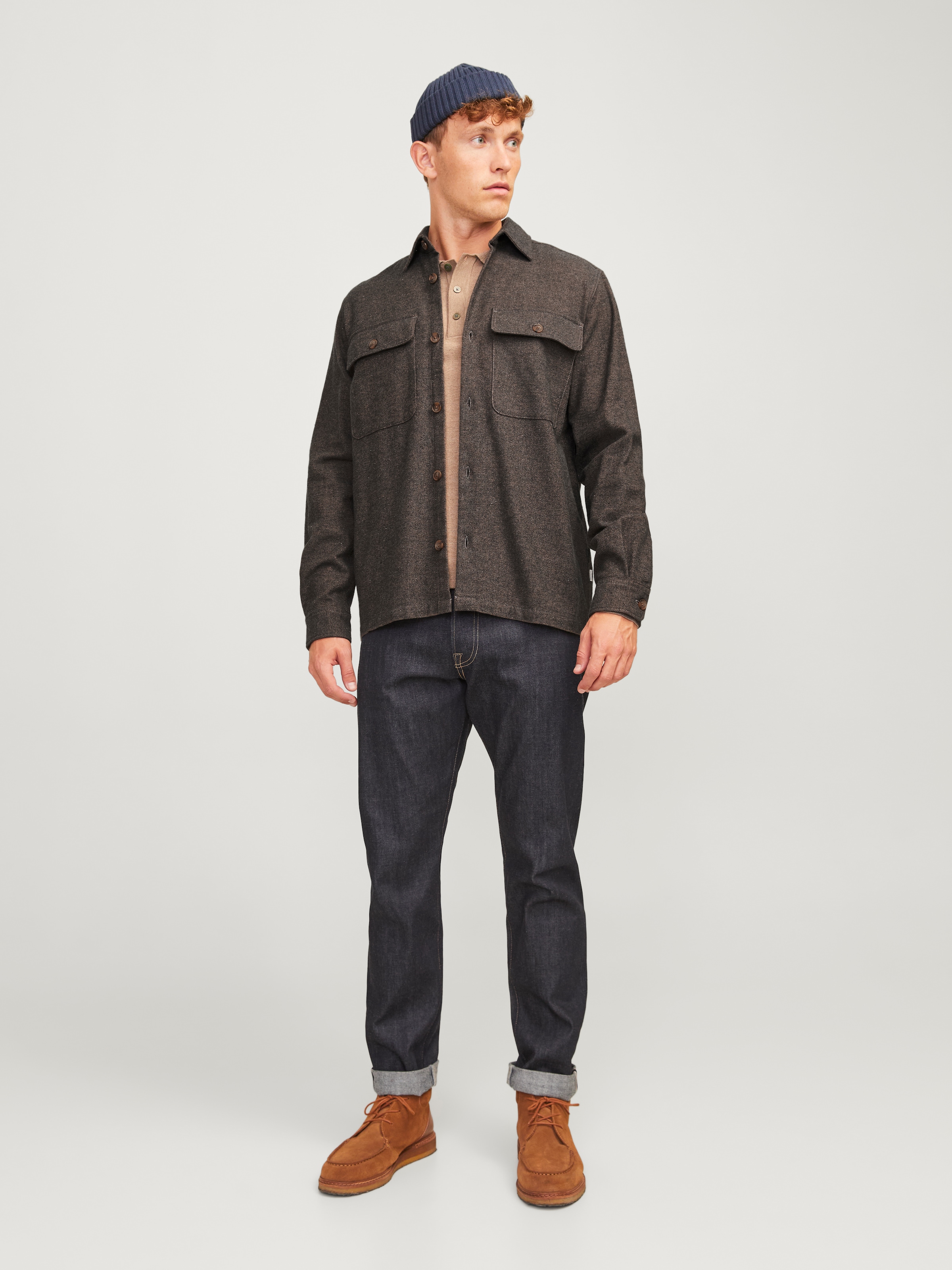 Jack & Jones Langarmhemd »JPRRAYMOND MELANGE SOLID LS OVERSHIRT SN«